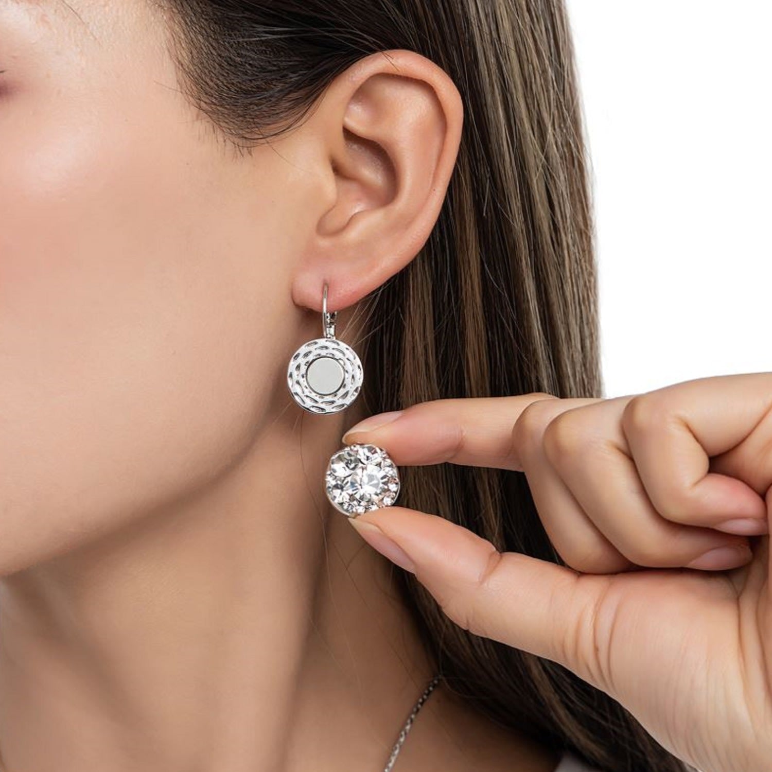 White Gold Golf Earrings