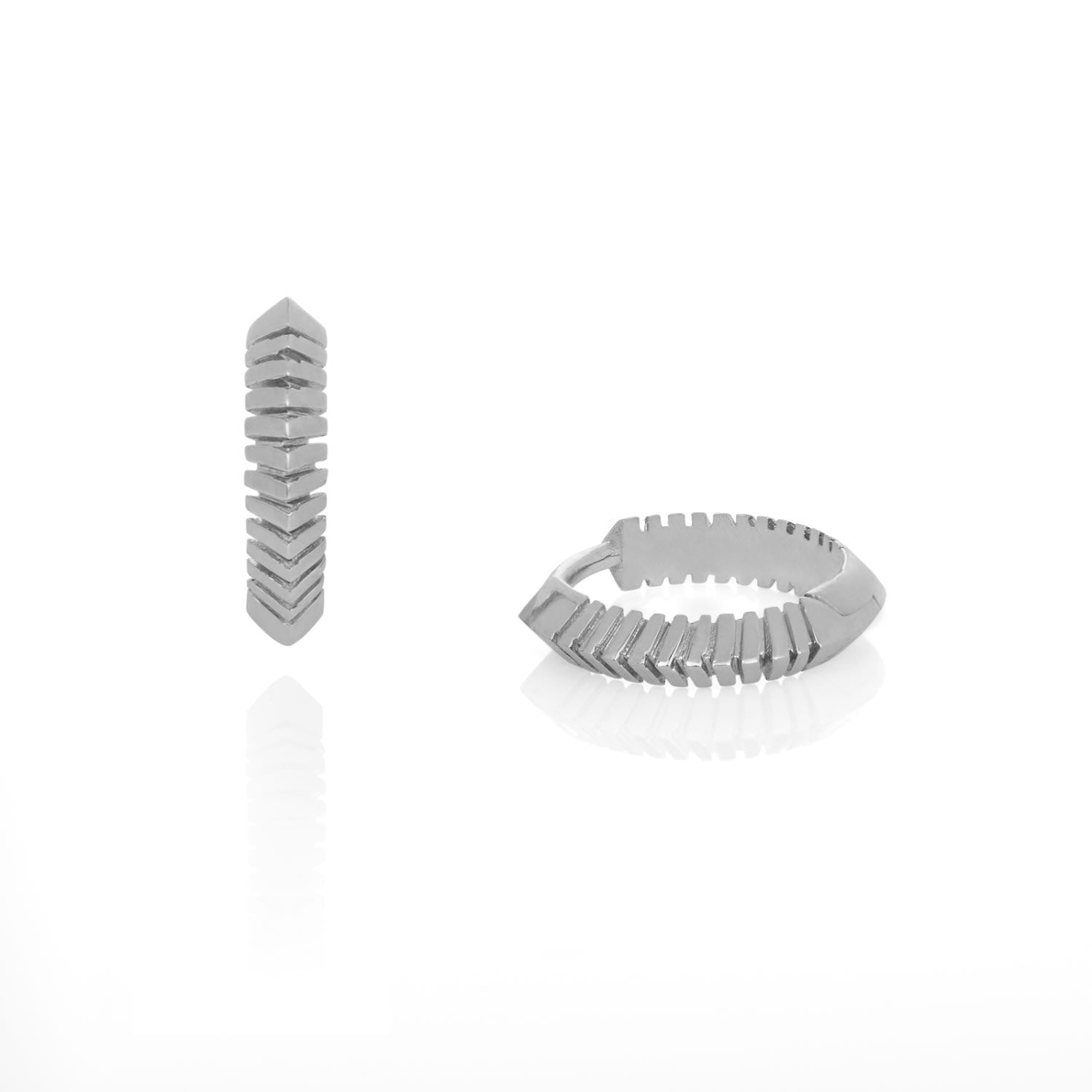 White Gold Huggie Earrings