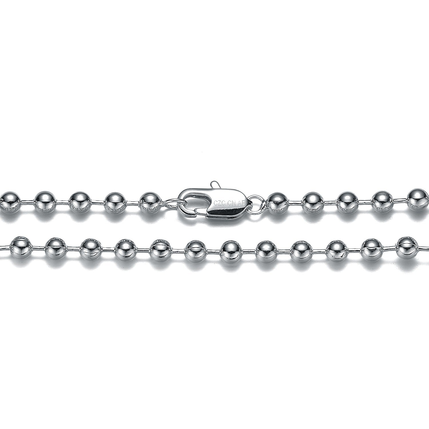 White Gold Plated Modern Bead Ball Link Layering Bracelet