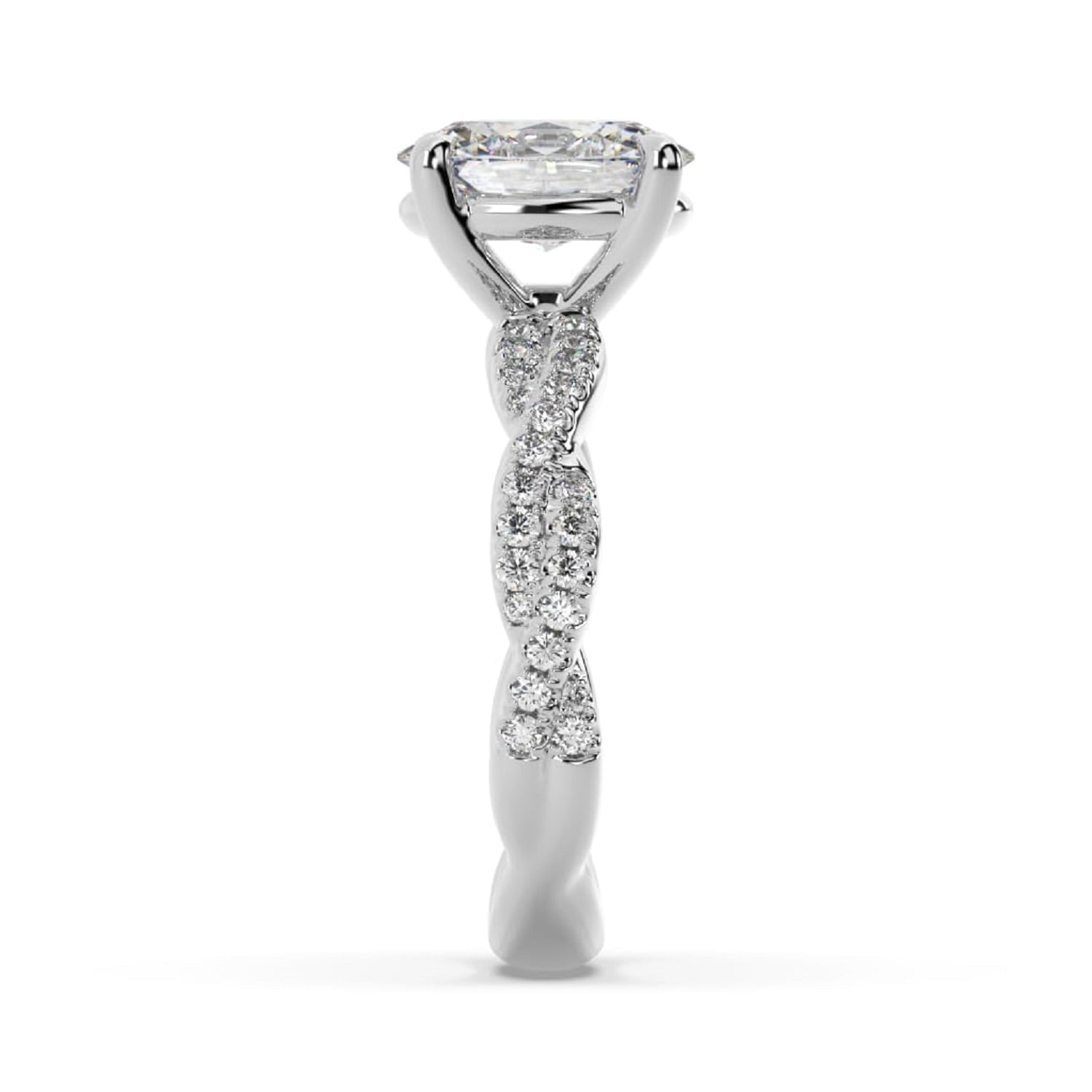 White Gold With Oval Cut Lab Grown Diamond Cocktail Ring