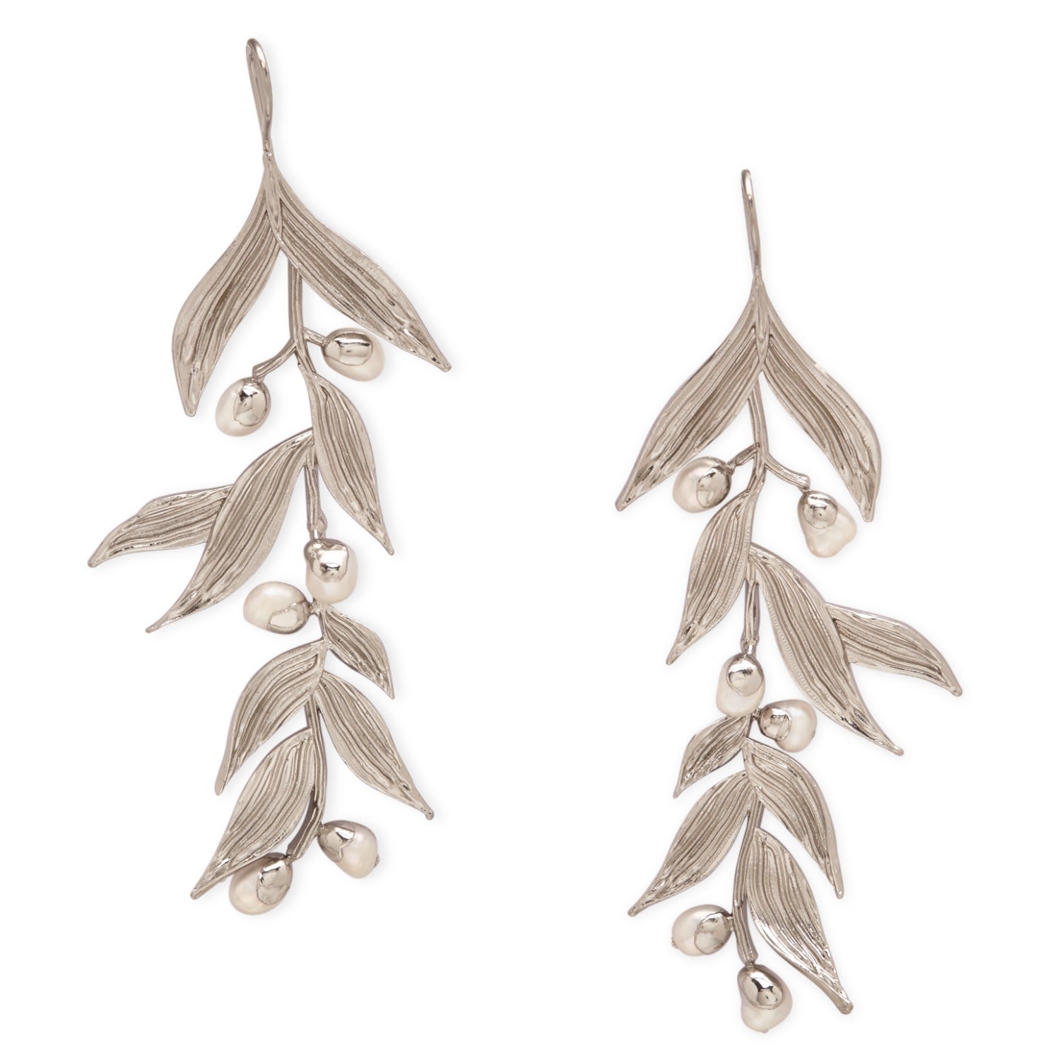 Silver Isaro Chandelier Earrings With Baroque Pearls