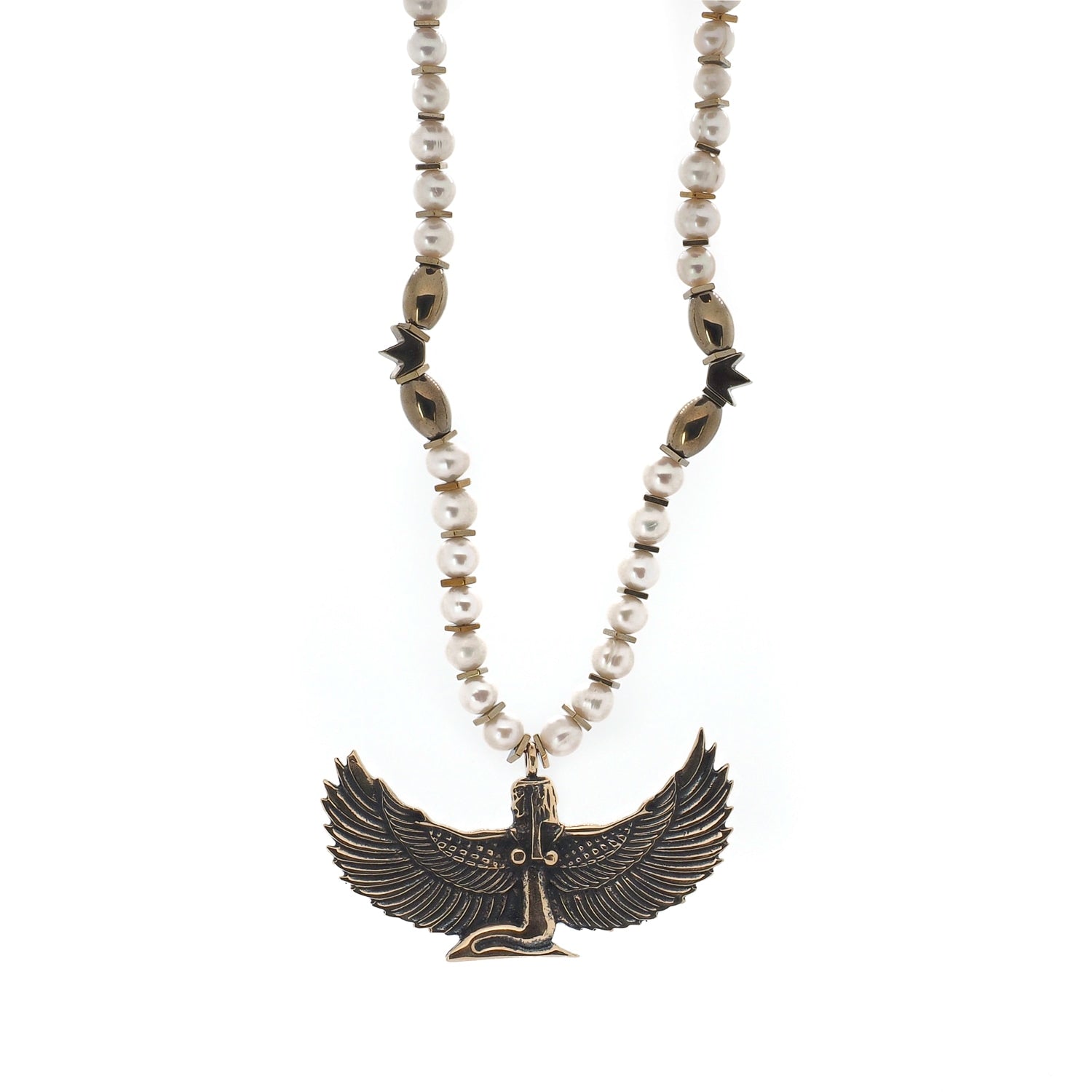 White Isis Goddess Necklace -White
