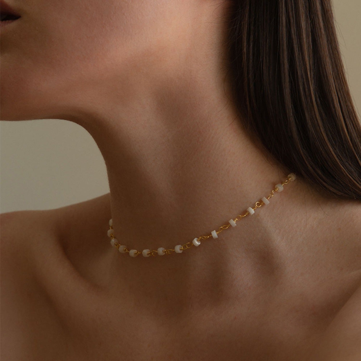 White Jasper Wire Necklace