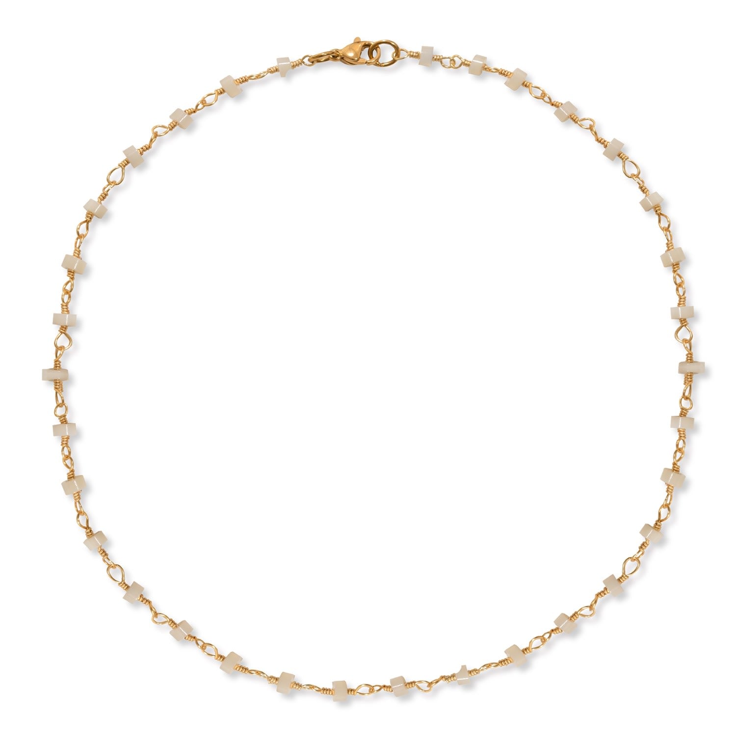 White Jasper Wire Necklace