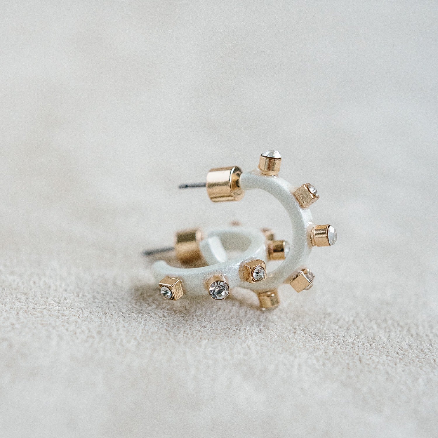 White Metal Mini Hoop
