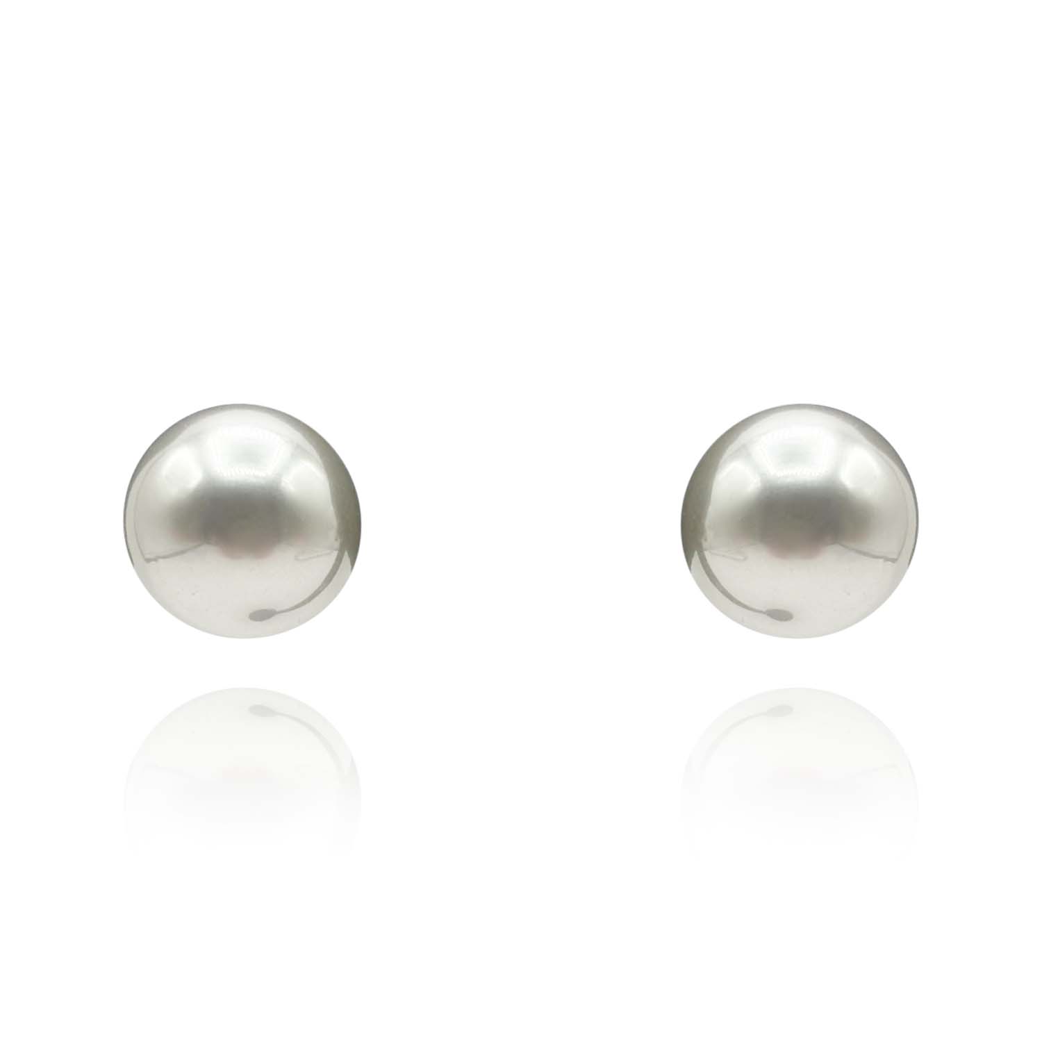 White Resin Mabe Pearl Clip On Earrings