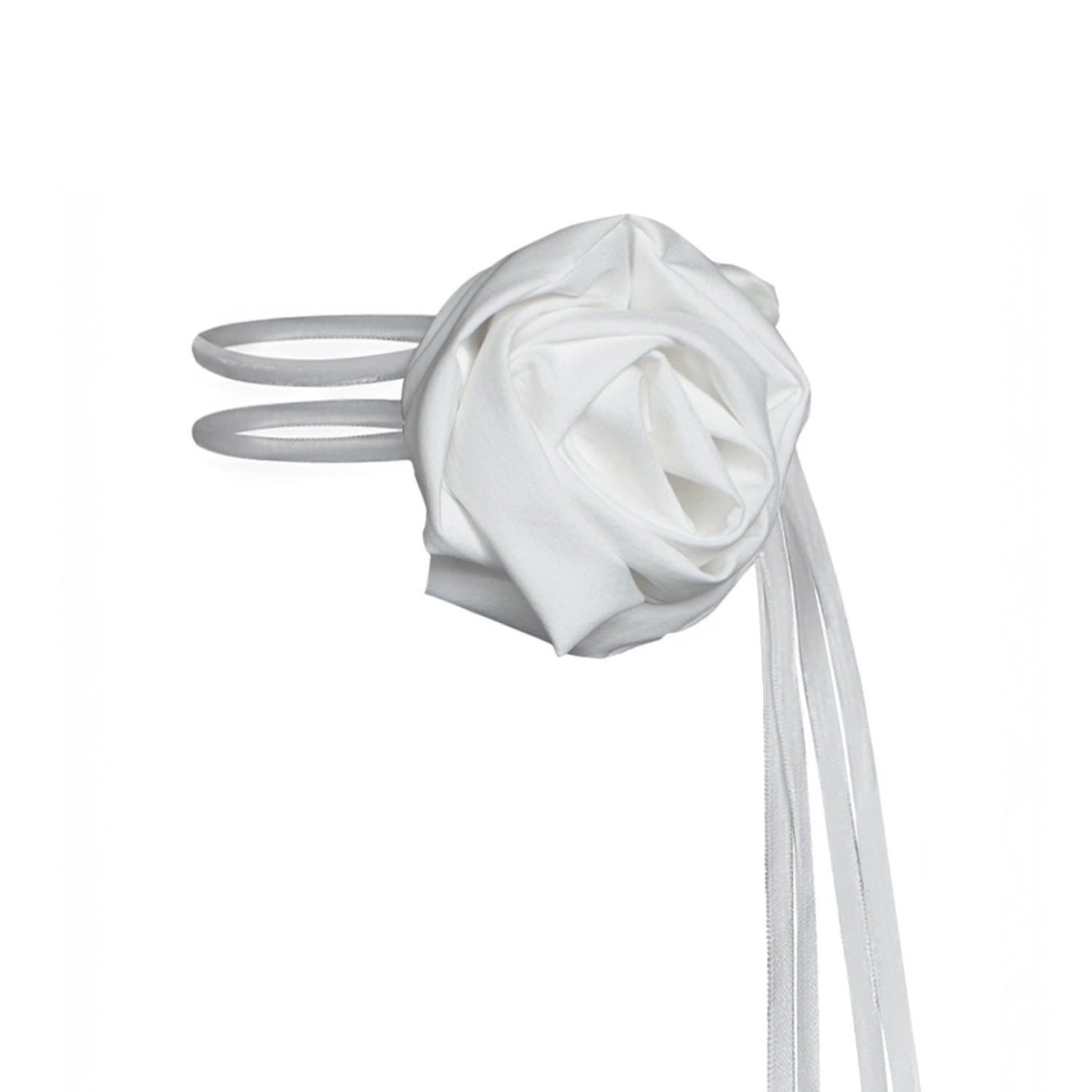 White Rose Flower Choker