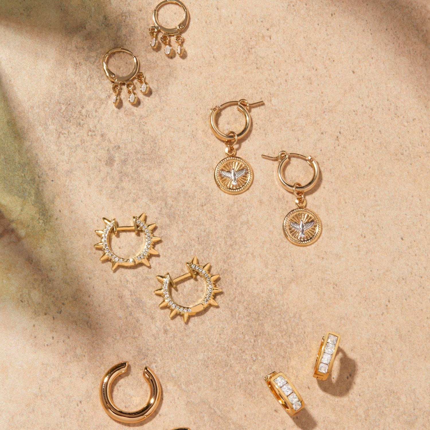 Cz Shaker Huggie Hoops