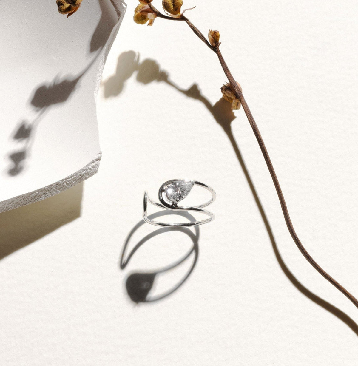 DOUBLE C PEAR DIAMOND RING W
