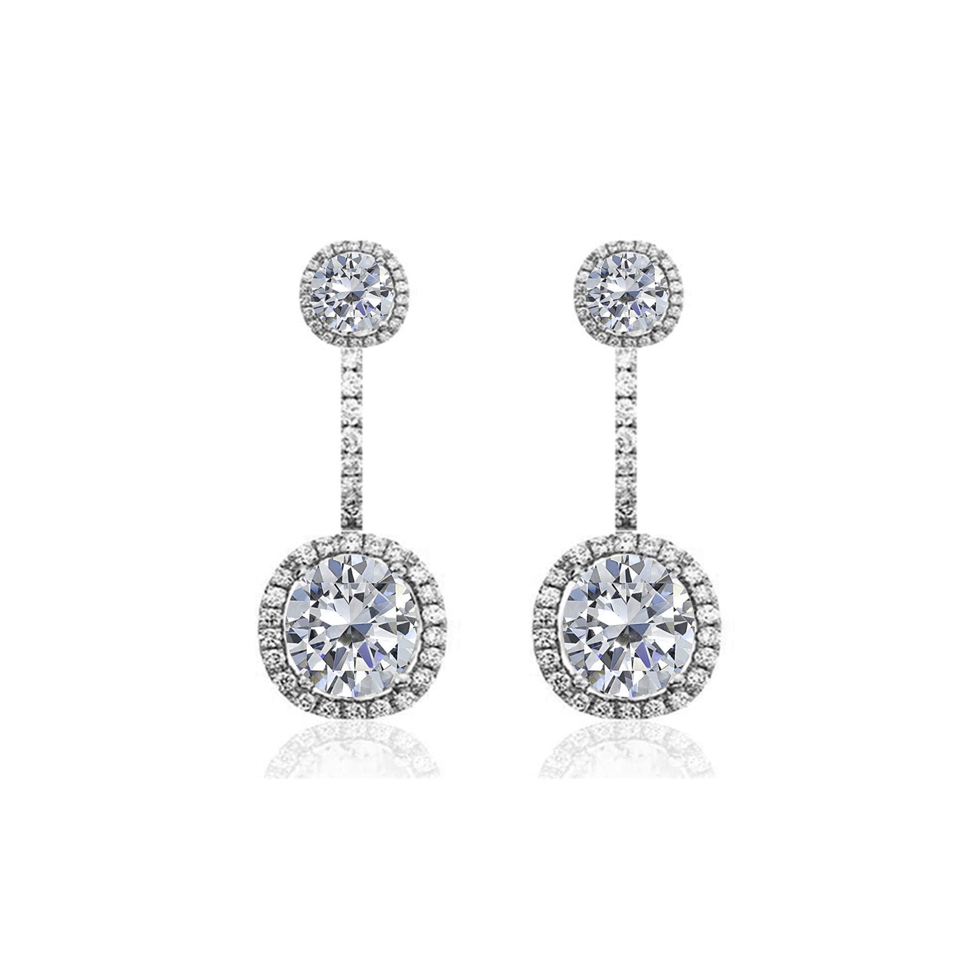 18ct White Gold Diamond Drop Earrings