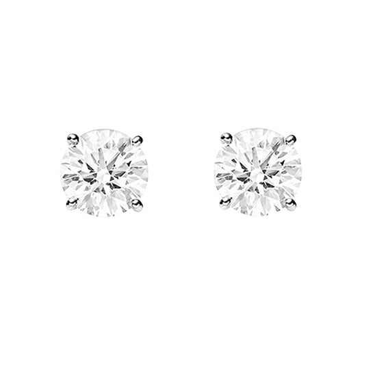Sterling Silver White Topaz Stud Earrings