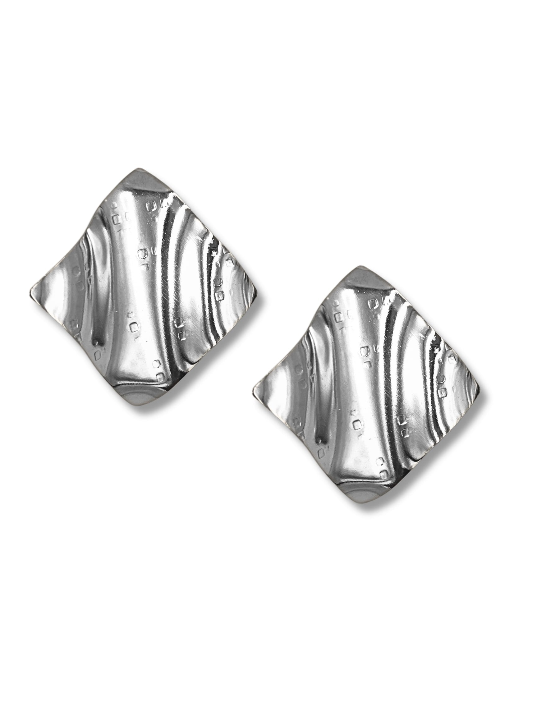 Silver Whitney Wave Clip Earrings