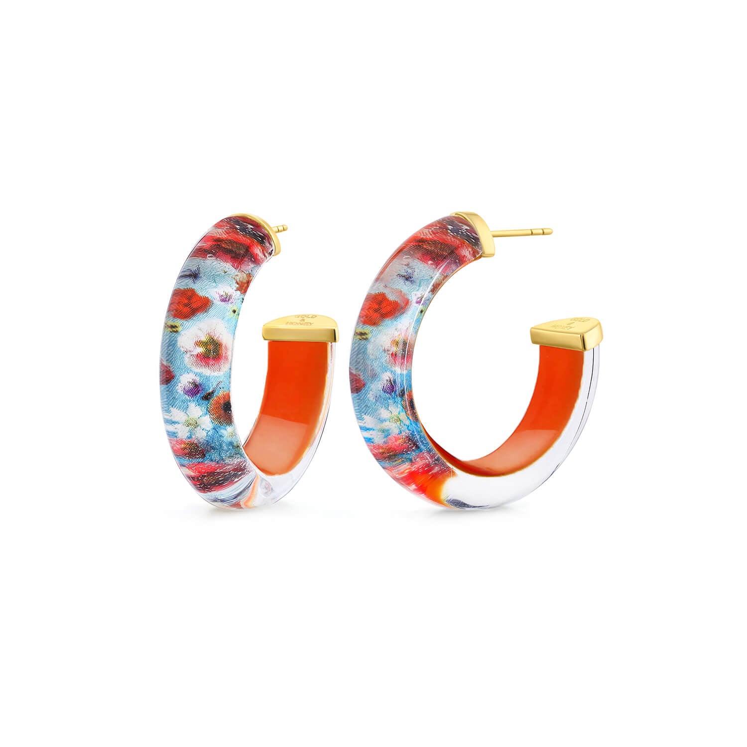 Wild Flower Lucite Hoops