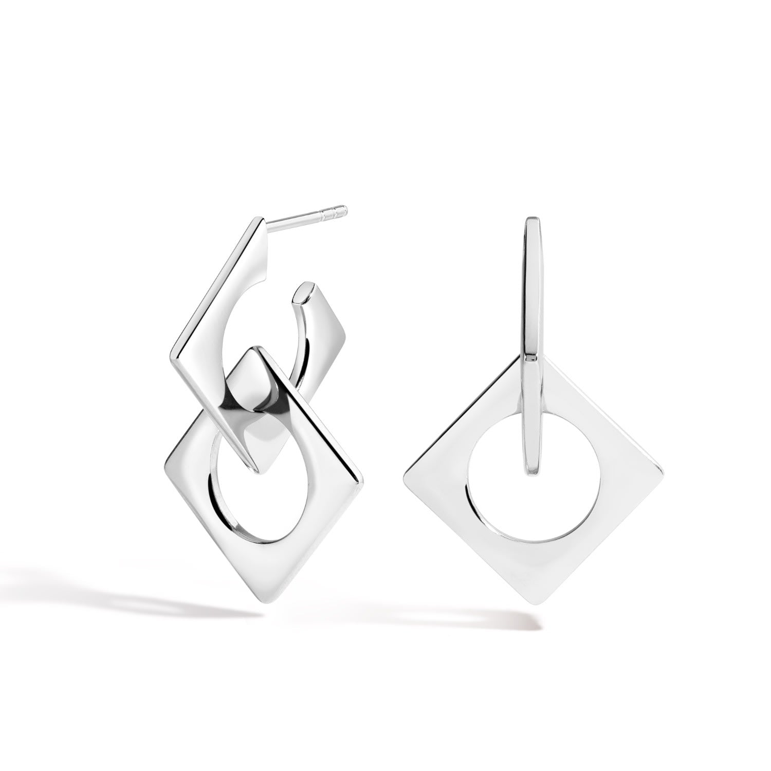 Wild & Free Earrings - Sterling Silver Geometric Link Dangle & Drop Earrings