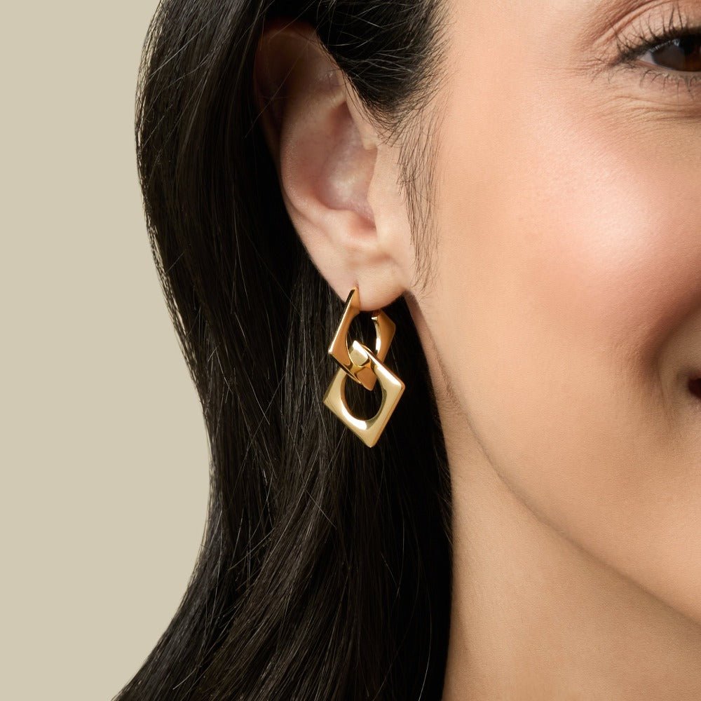 Wild & Free Earrings - 18K Gold Vermeil Geometric Link Dangle & Drop Earrings