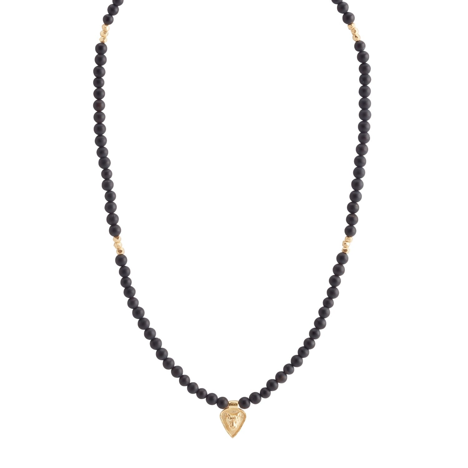 Wild Tigress Necklace - Black Jade & Gold Vermeil