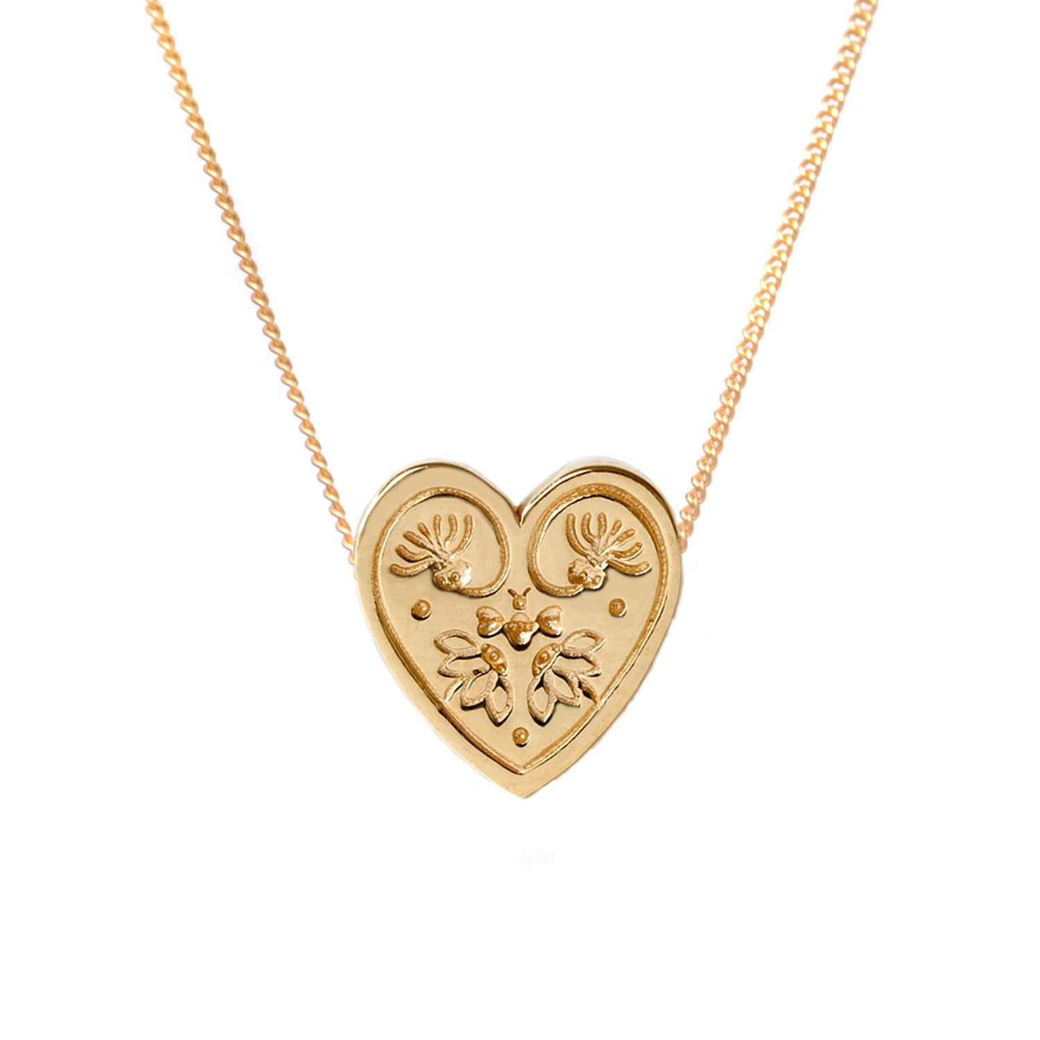Wildflower Heart Necklace – Gold