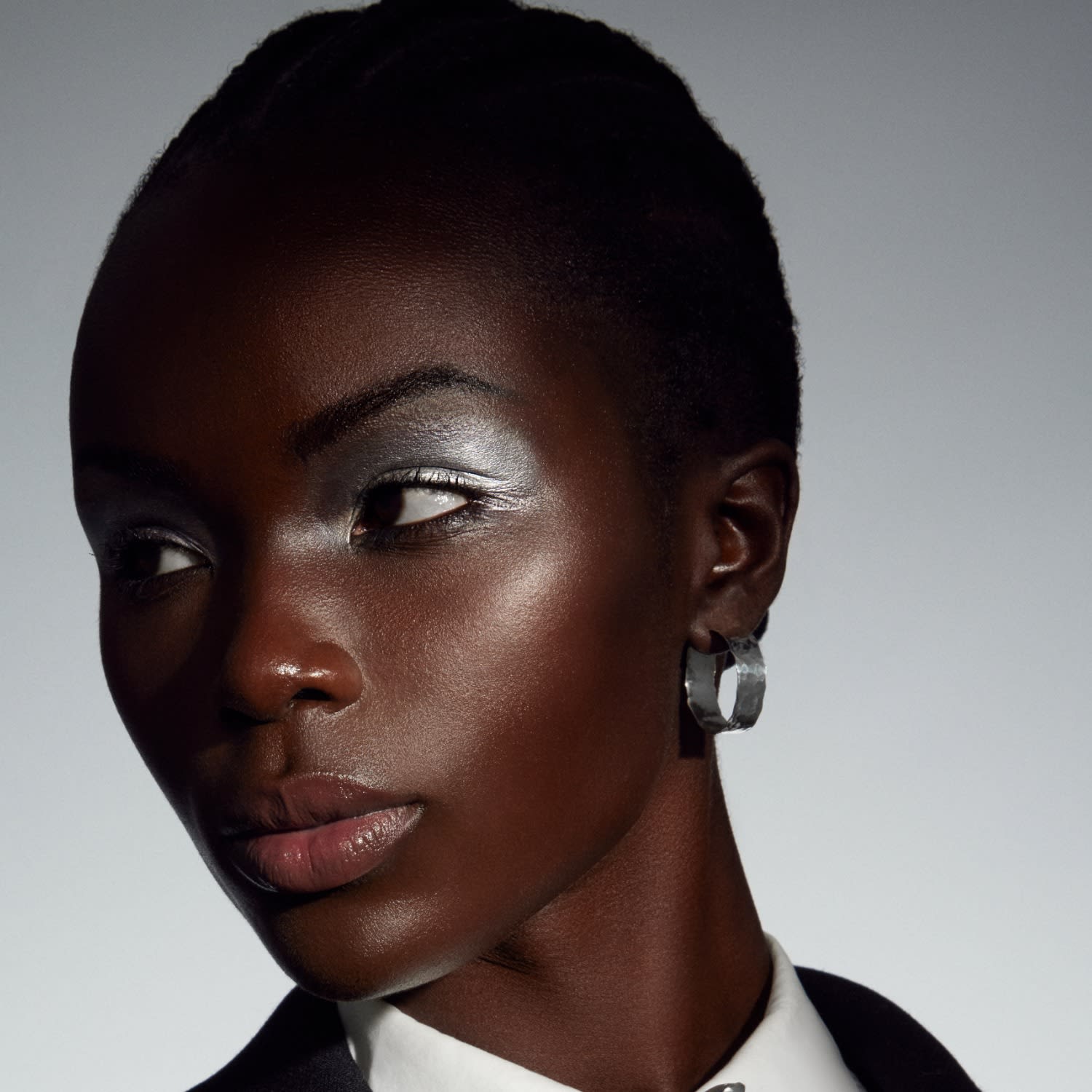 Windy Blustery Day Large Hammered Hoops In Silver