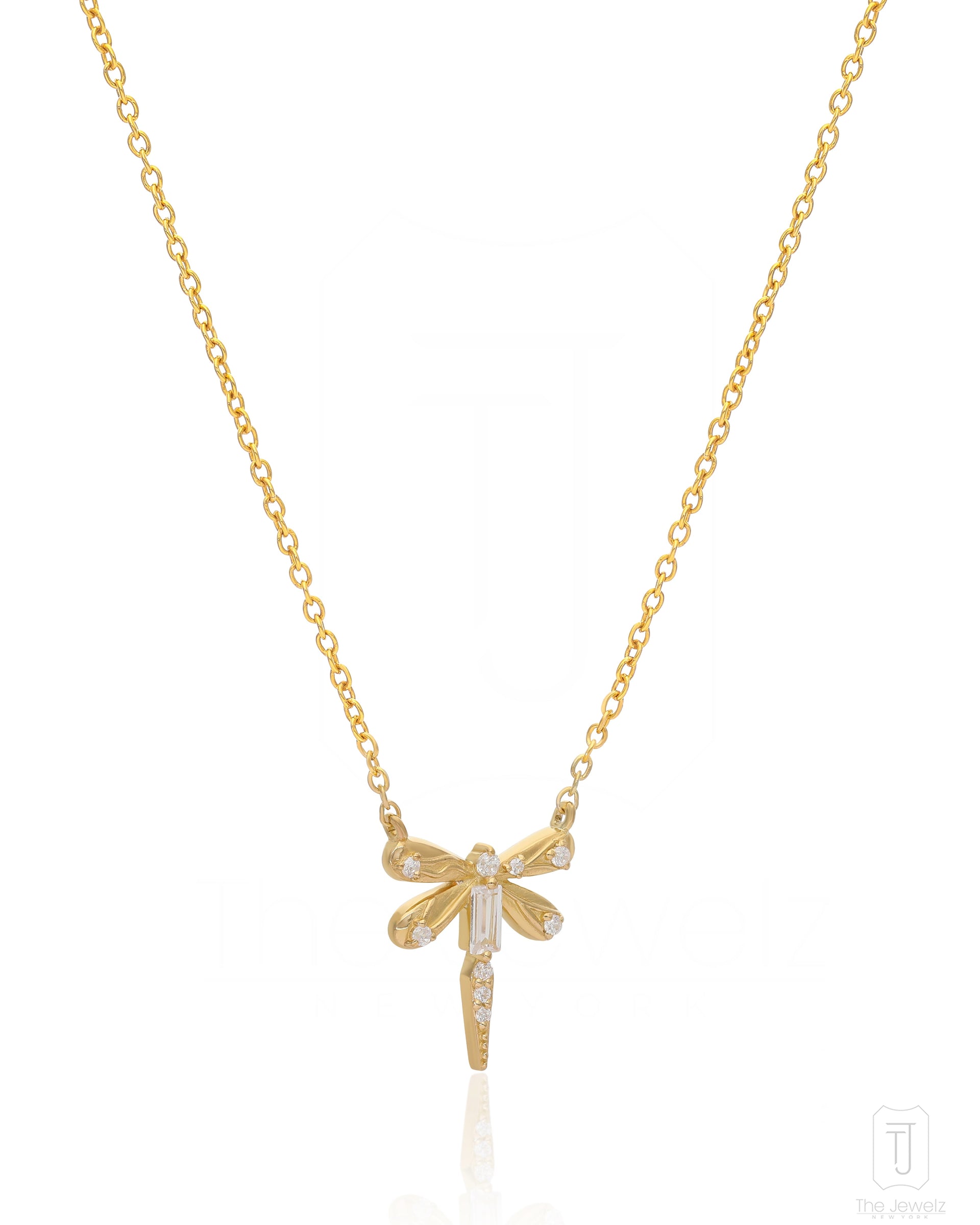 Wings Of Dawn Dragonfly Necklace|Silver