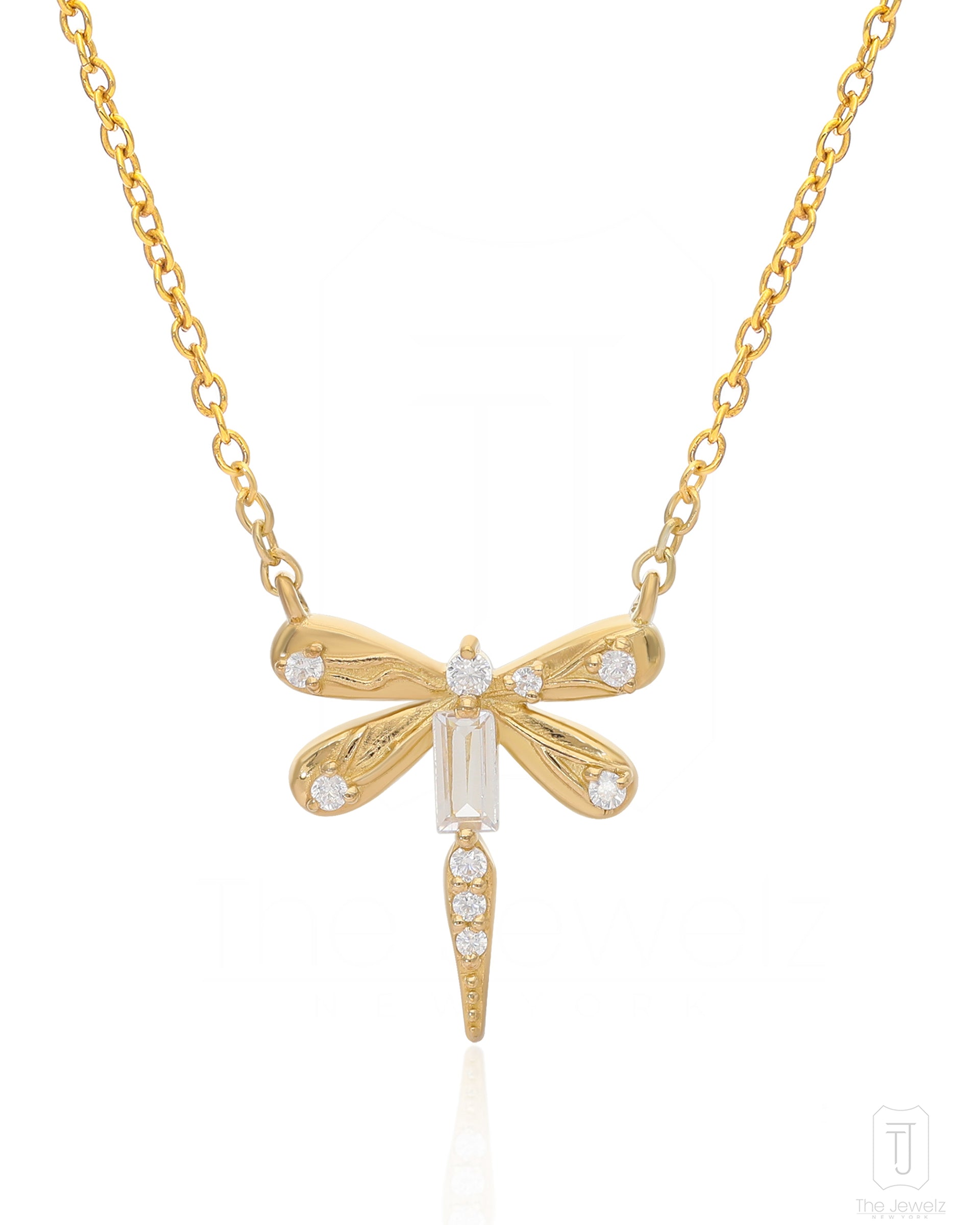 Wings Of Dawn Dragonfly Necklace|Silver