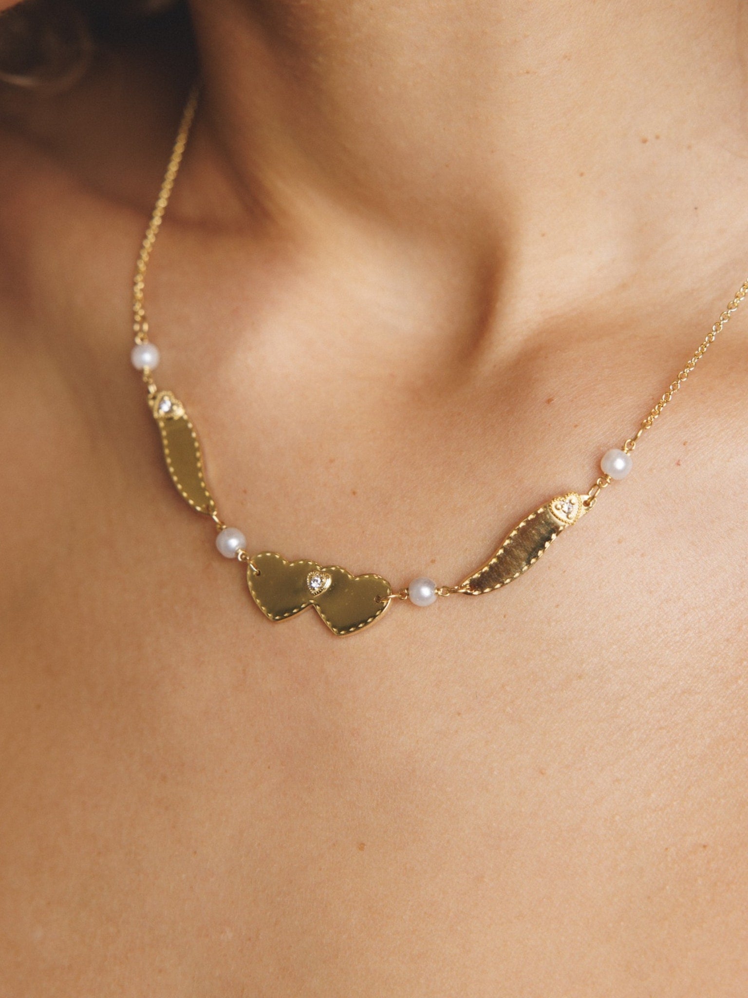 Wings Of Love Necklace - Gold Vermeil