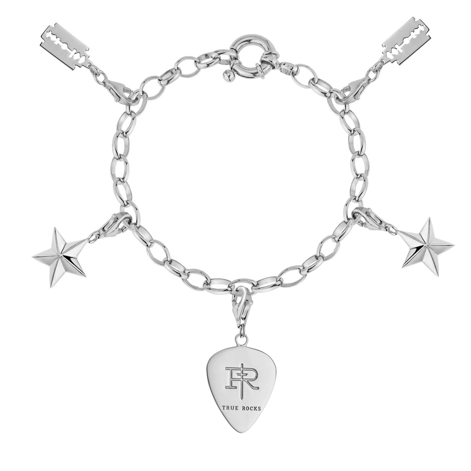 Belcher Charm Bracelet Rhodium Plated