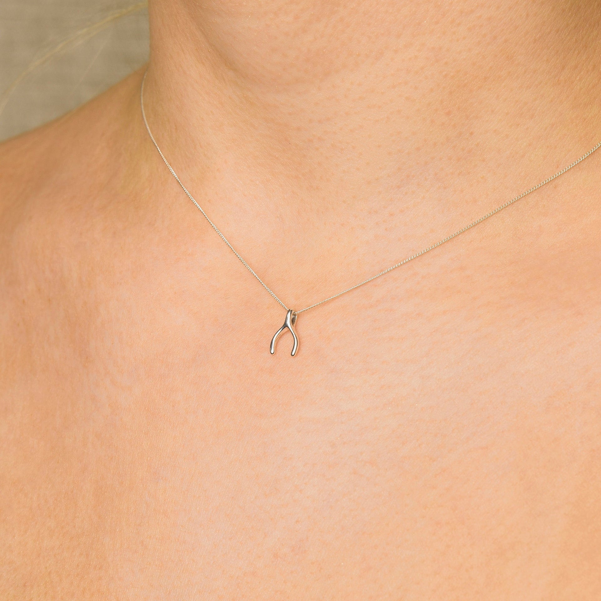 Wishbone Necklace Sterling Silver