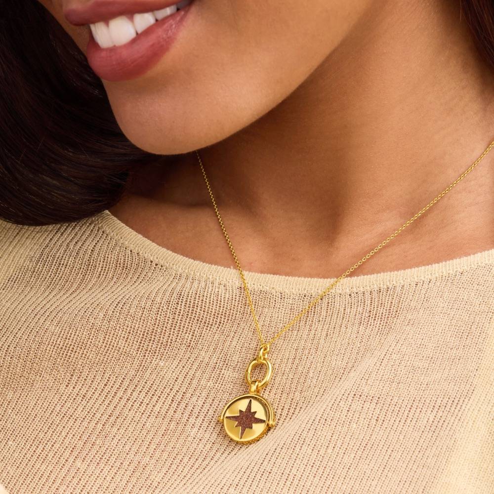 Wishing Star Spinner Pendant in Vermeil