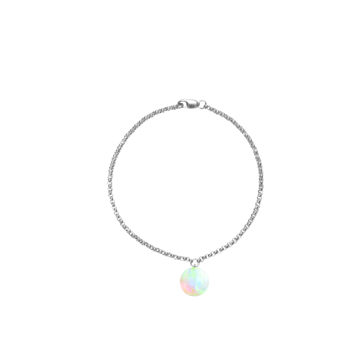 Sea Opal Chain Bracelet - Silver