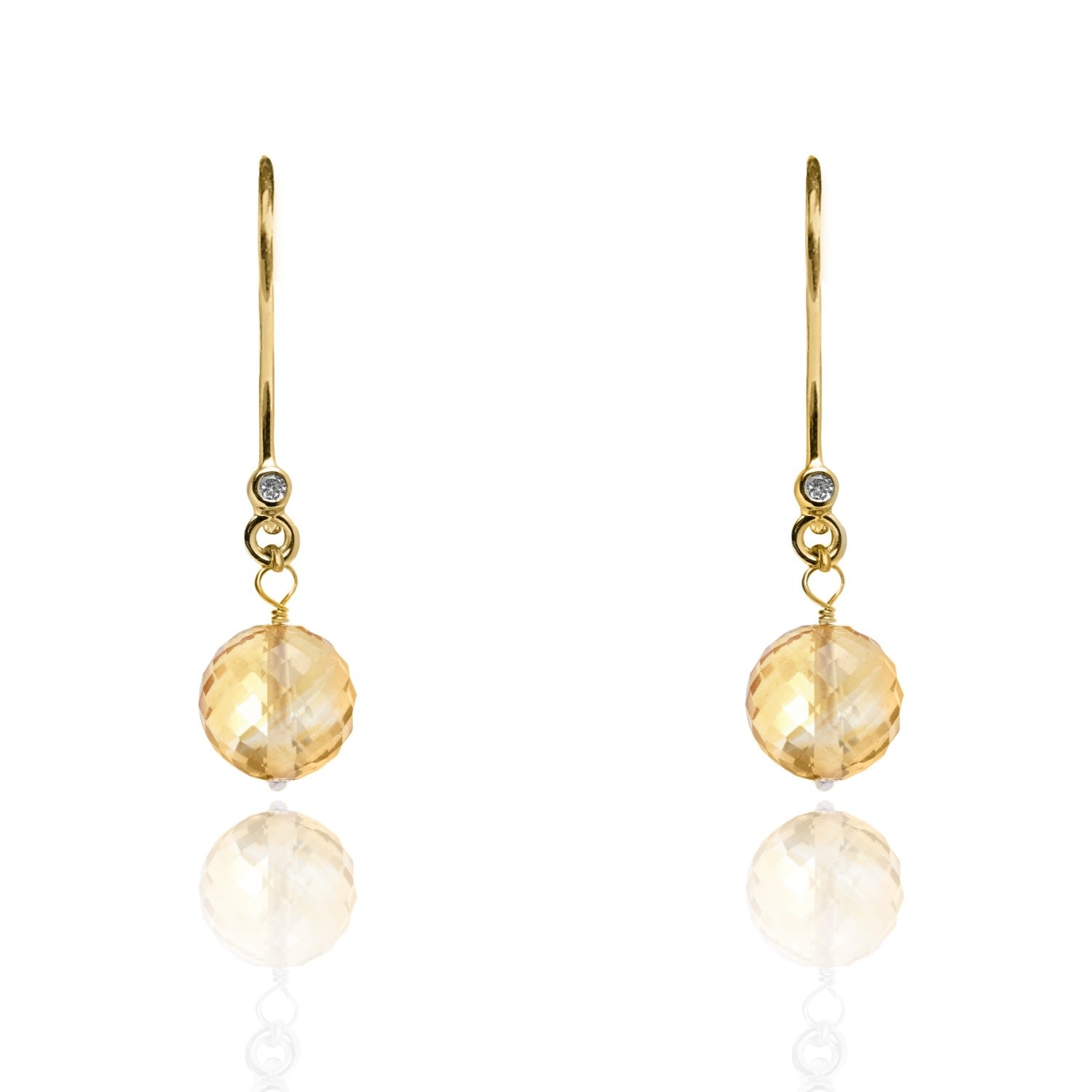 Yellow Topaz Dangly Earrings November Birthstone