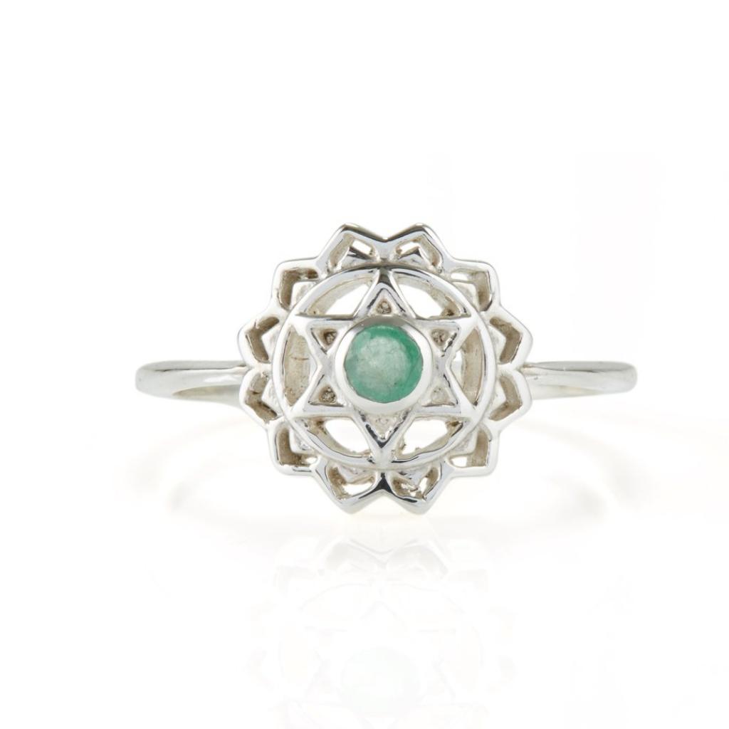 Heart Chakra Silver Ring - Silver