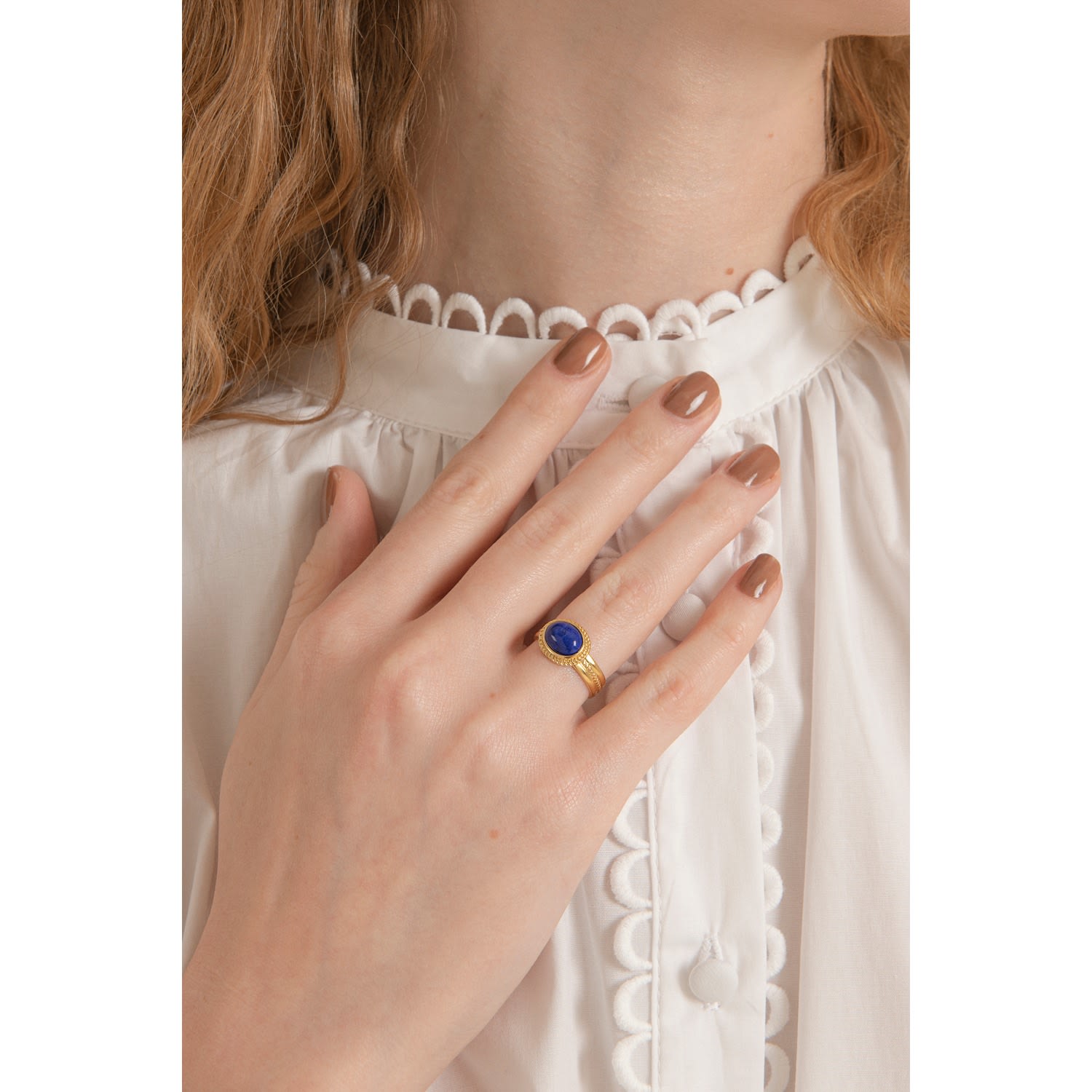 Fascetta Gold-Plated Lapis Ring