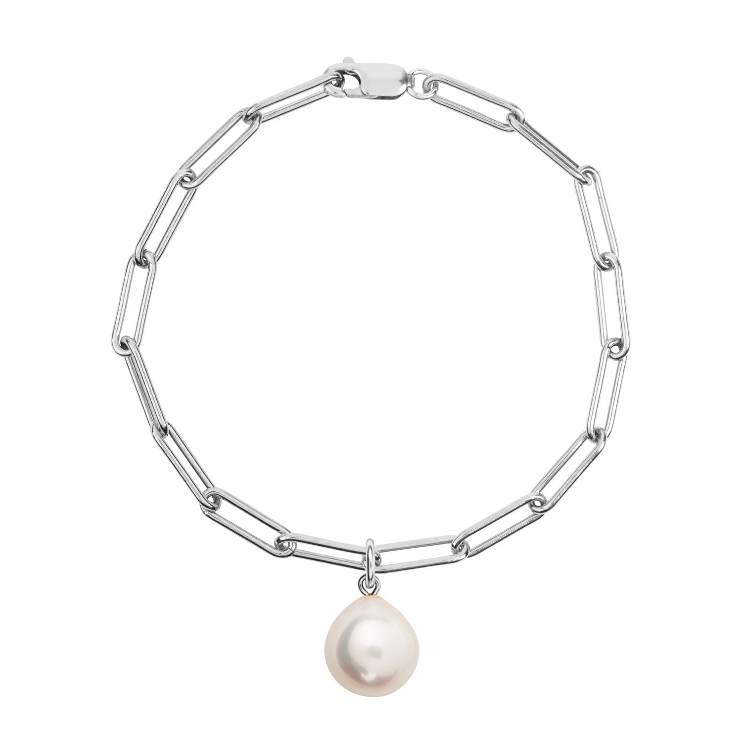 Aetia Large Pearl Chain Bracelet - Silver