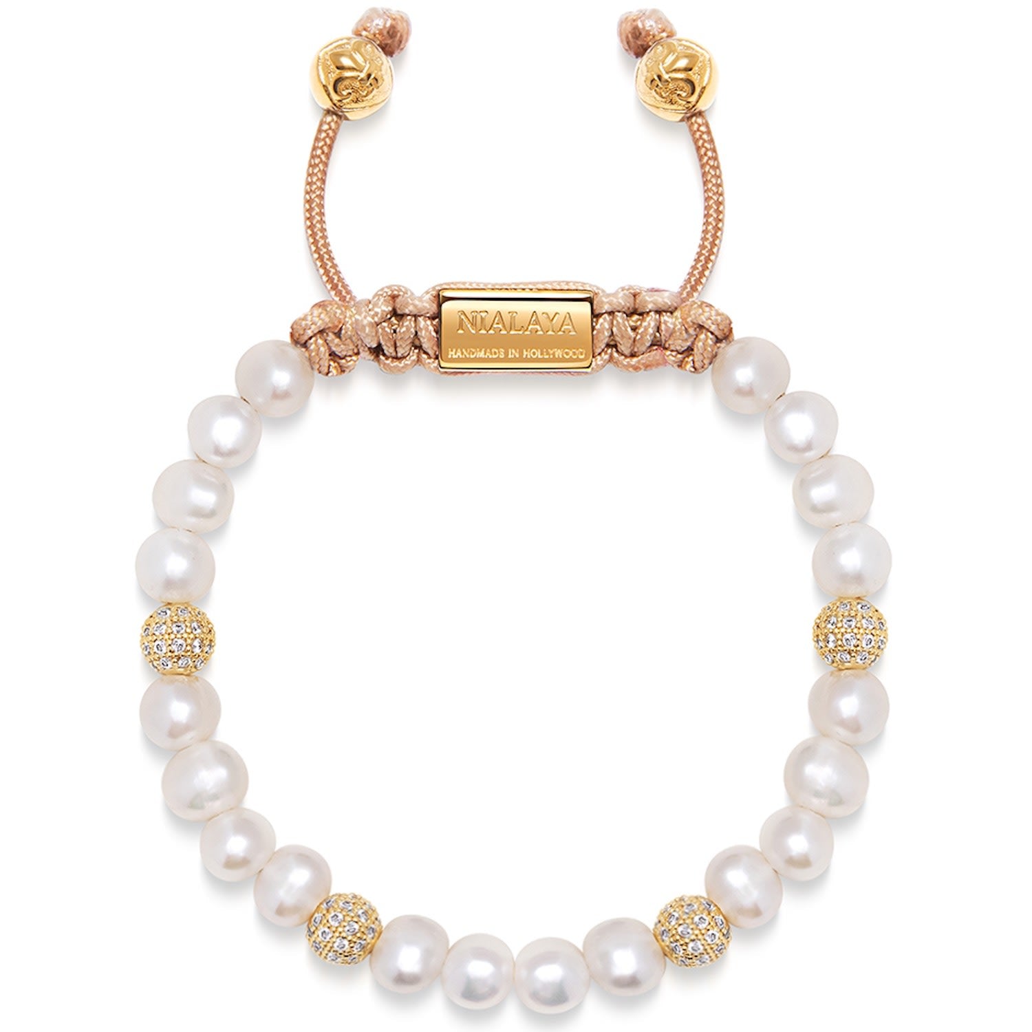 Women's Beaded Bracelet With Pearl And Gold