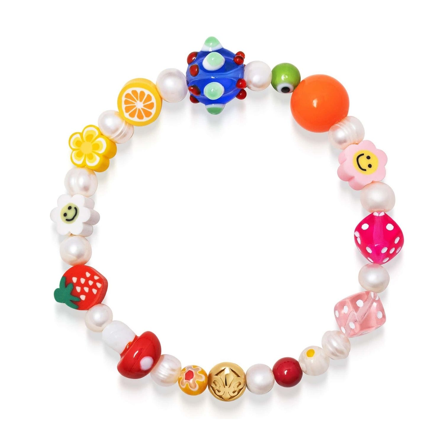 Women's Berry Pearl Bracelet With Assorted Beads
