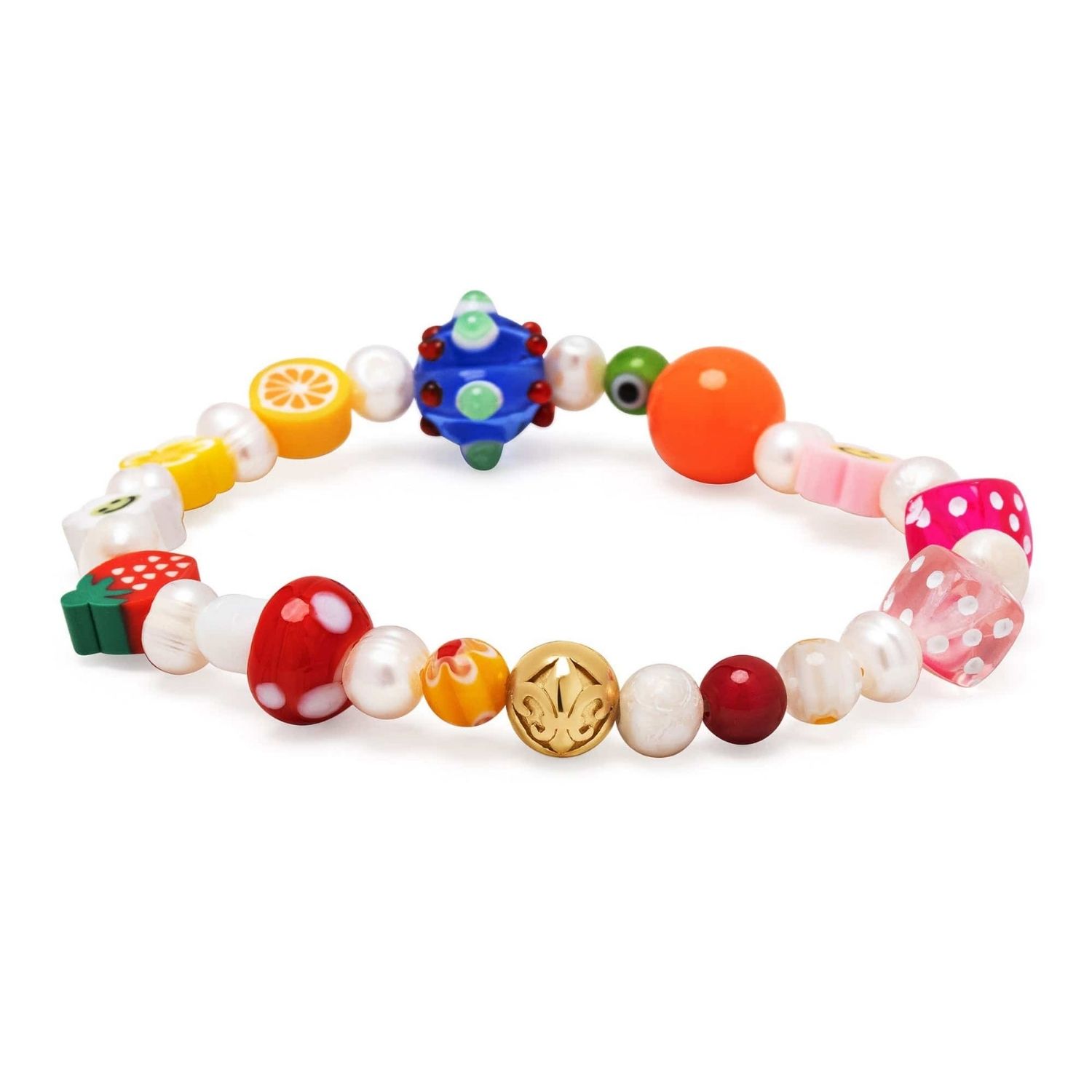 Women's Berry Pearl Bracelet With Assorted Beads