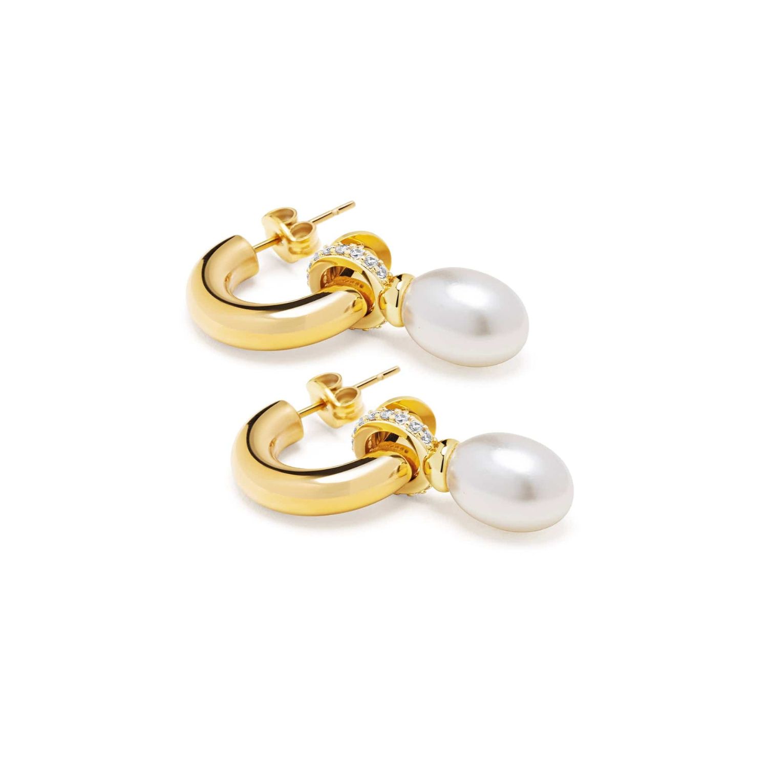 Women's Chunky Pearl Hoops