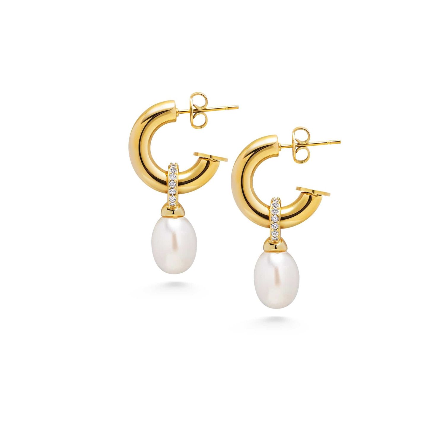 Women's Chunky Pearl Hoops