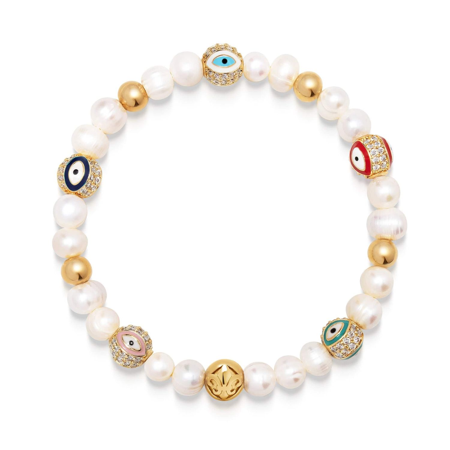 Women's Evil Eye Pearl Bracelet