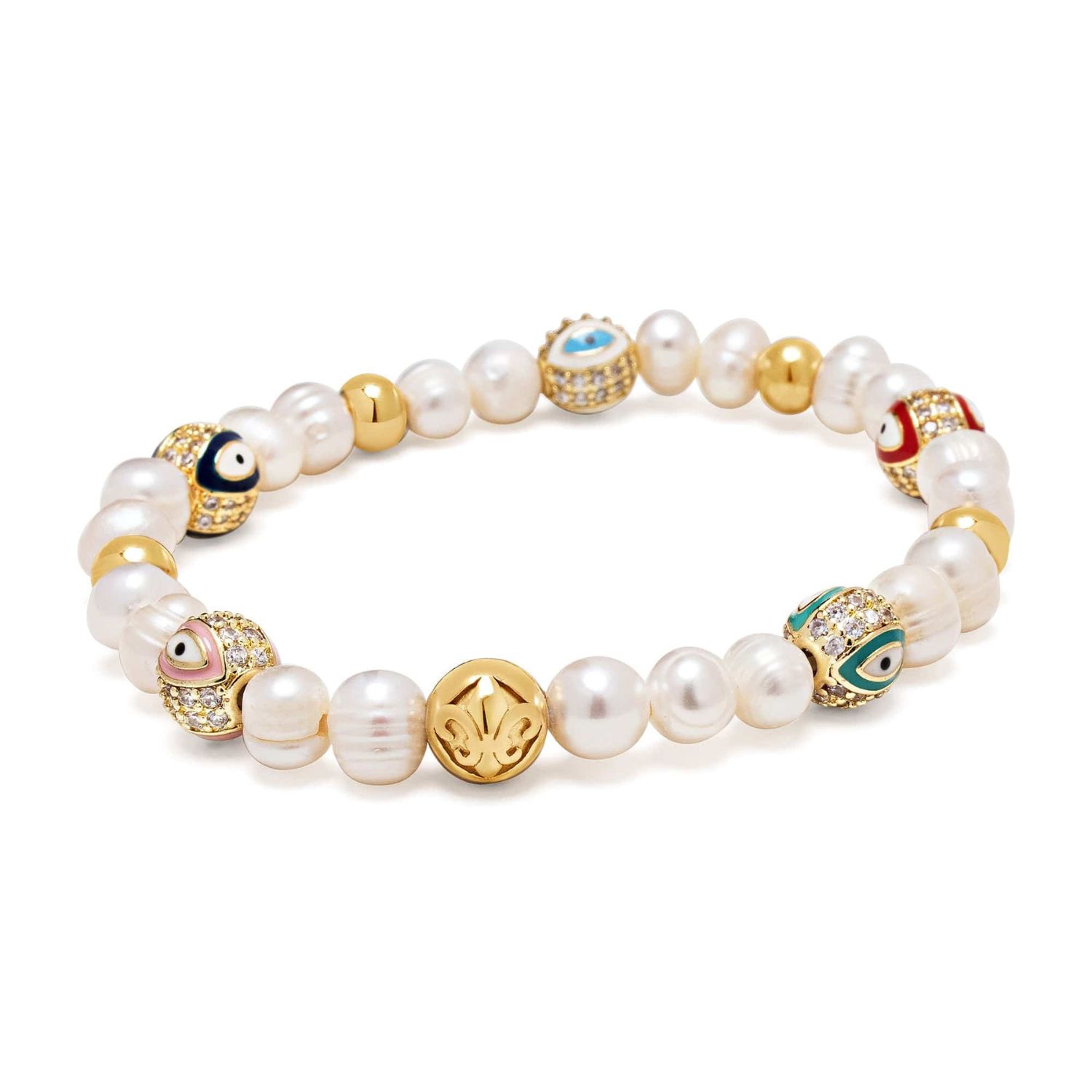 Women's Evil Eye Pearl Bracelet