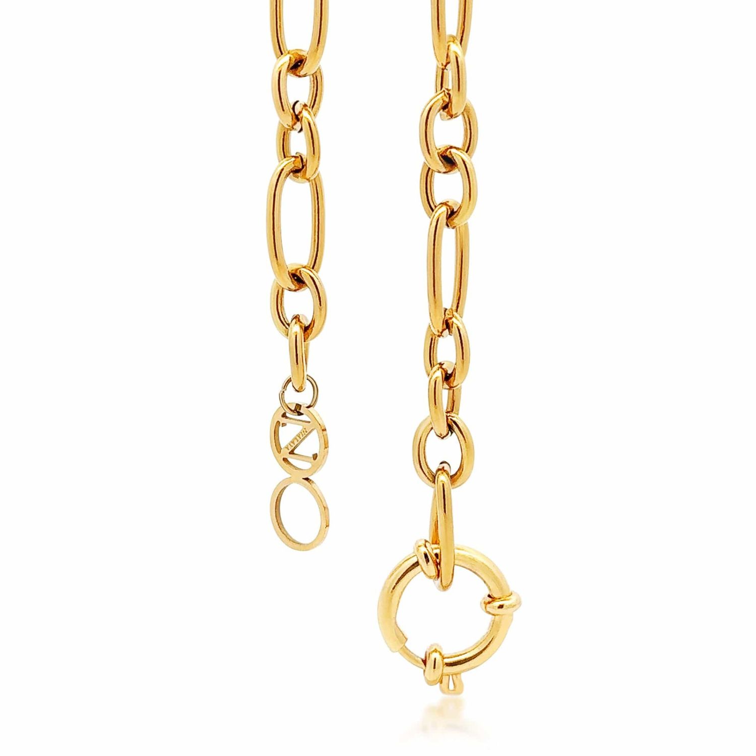 Women's Gold Cable Choker With Chunky Heart Pendant