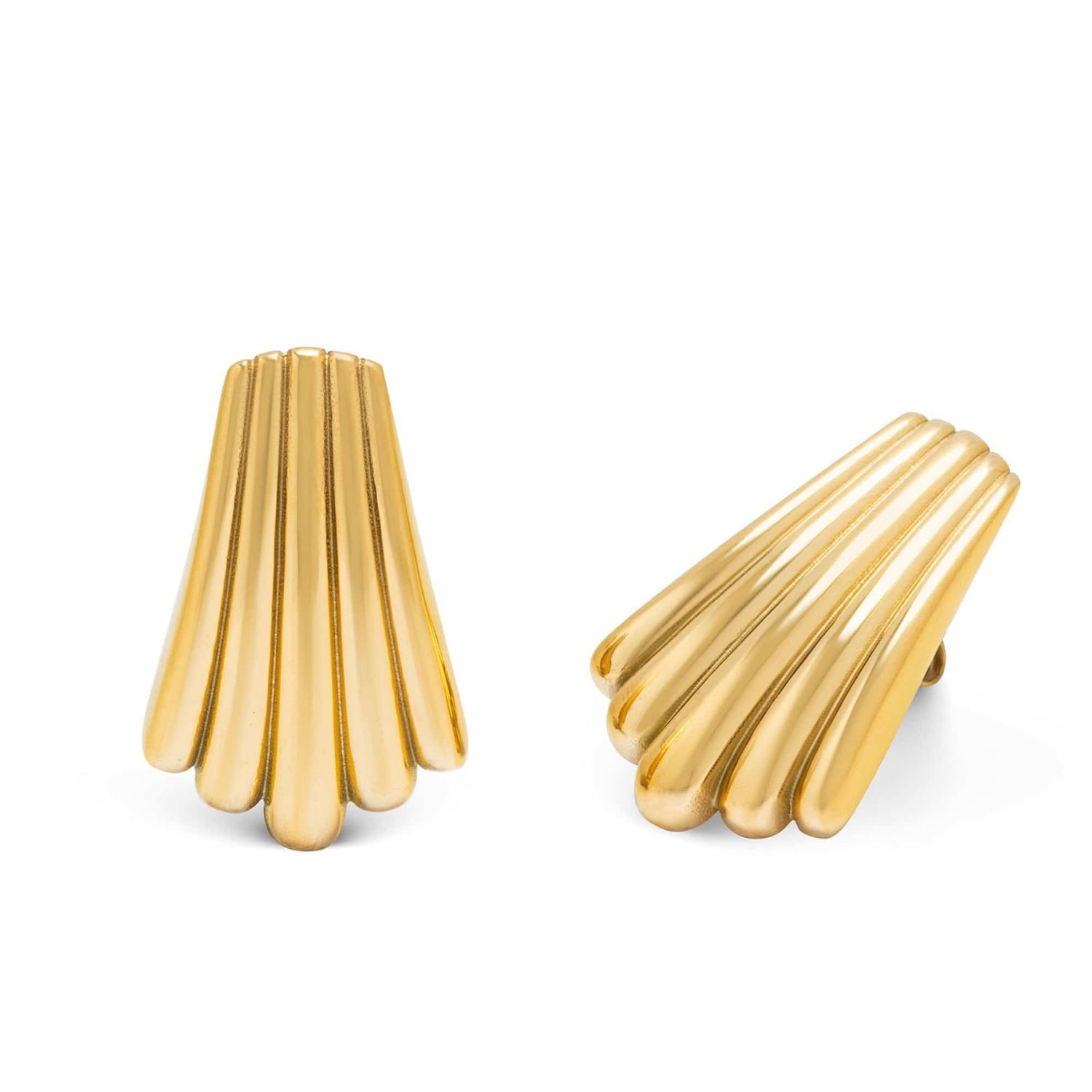 Women's Gold Calico Shell Earrings