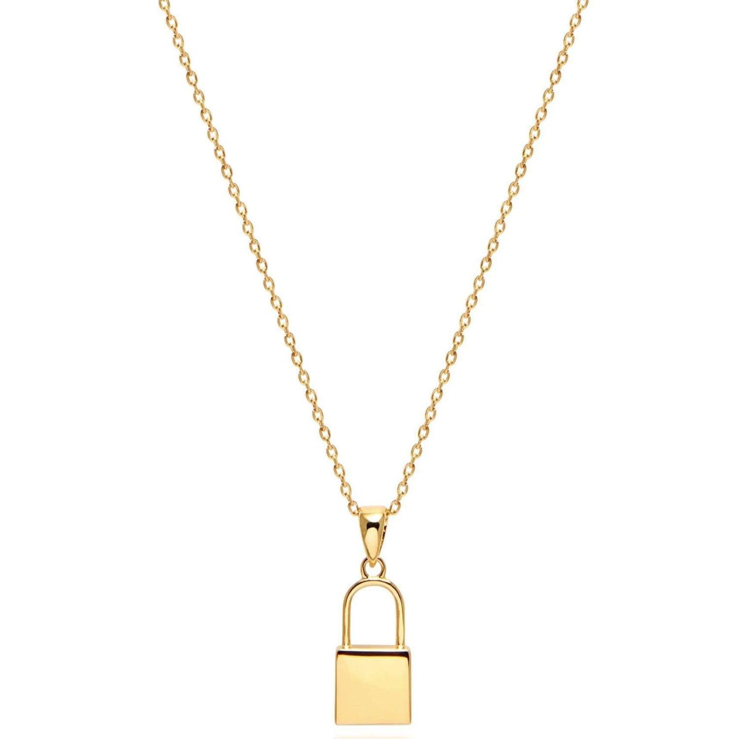 Women's Lock Necklace In Gold
