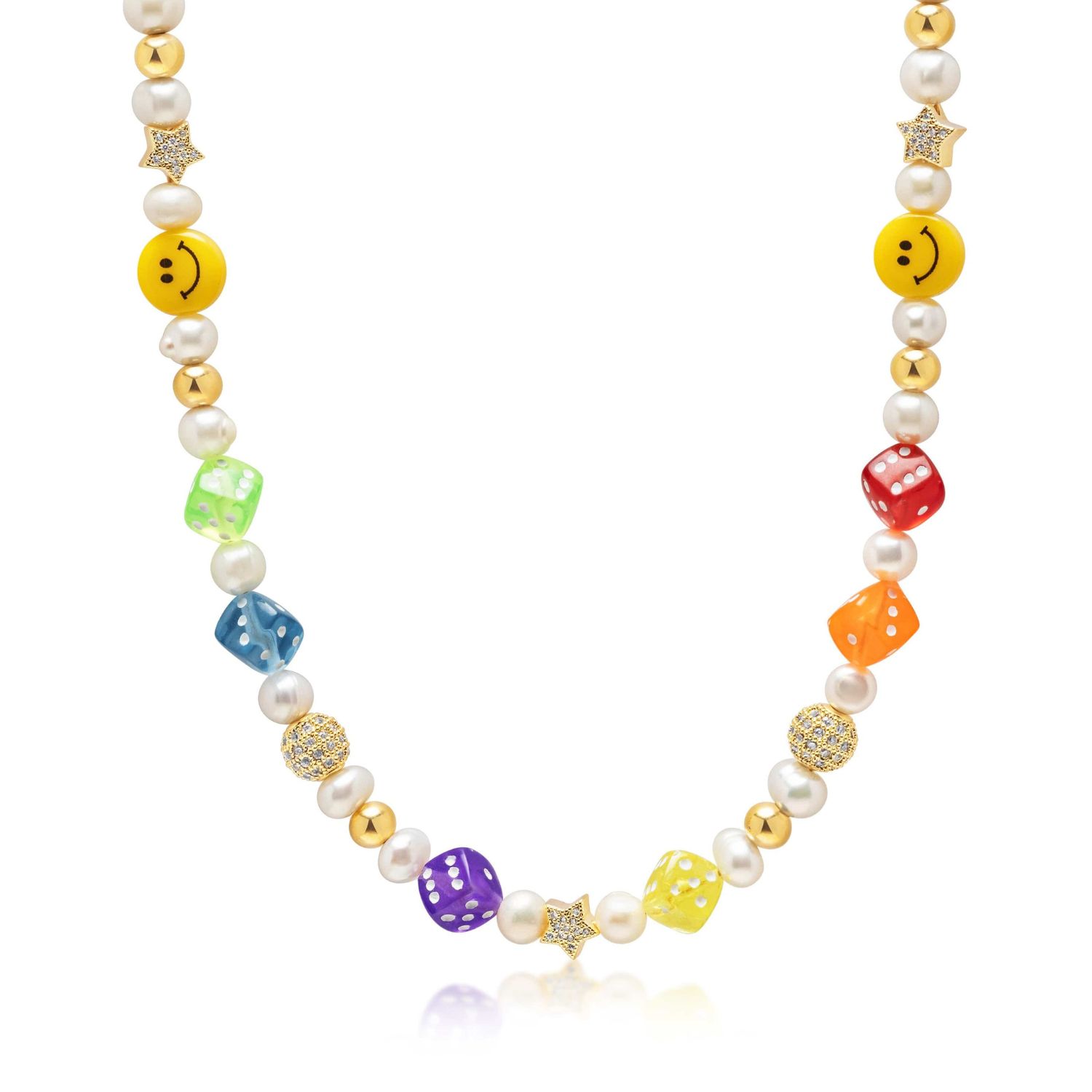 Women's Pair Of Dice Pearl Necklace