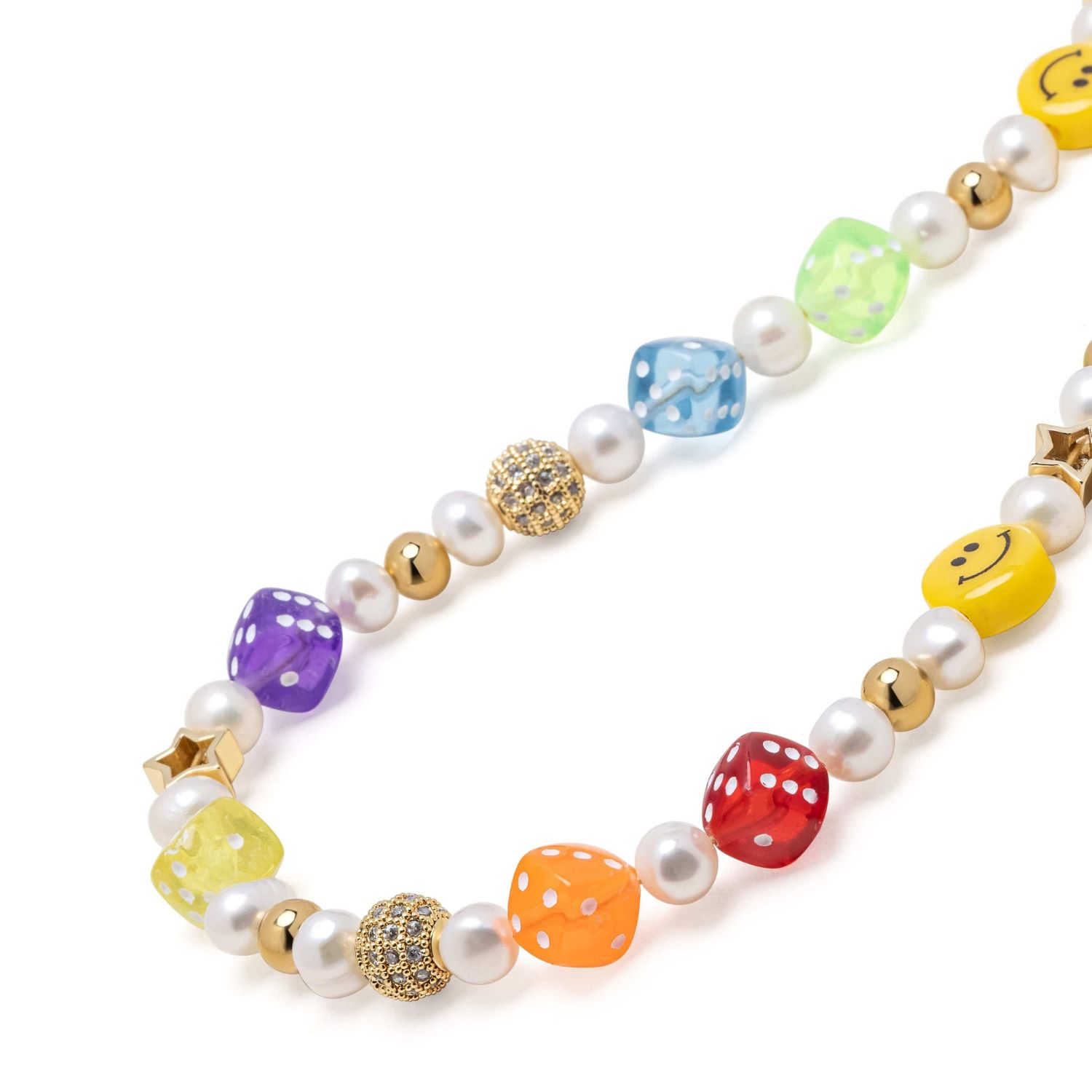 Women's Pair Of Dice Pearl Necklace