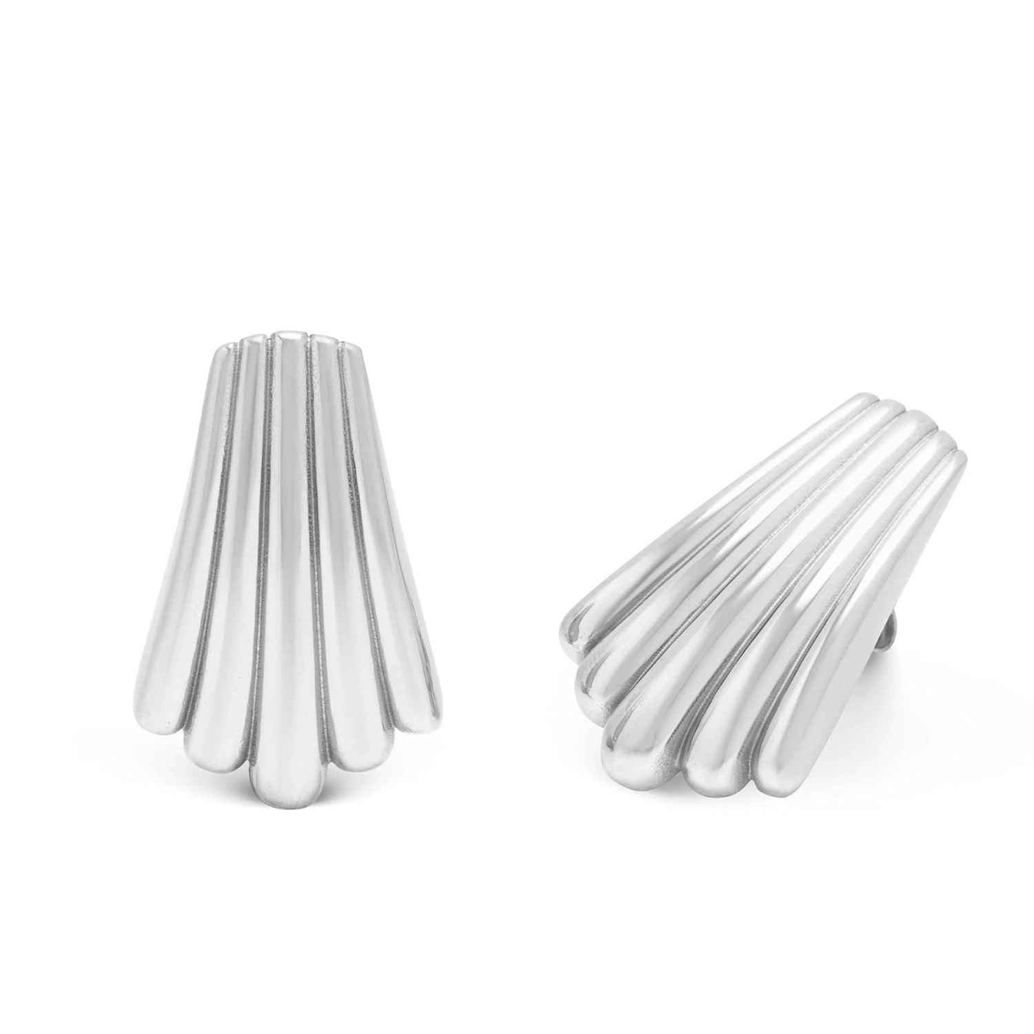 Women's Silver Calico Shell Earrings