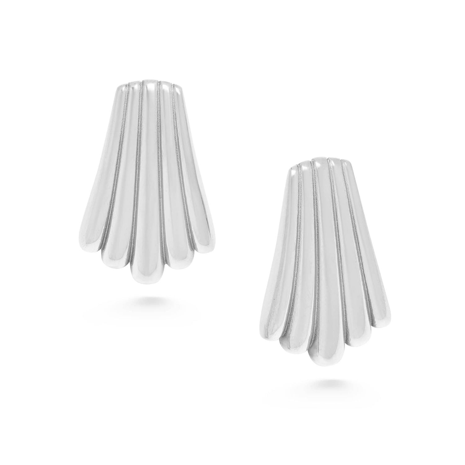 Women's Silver Calico Shell Earrings