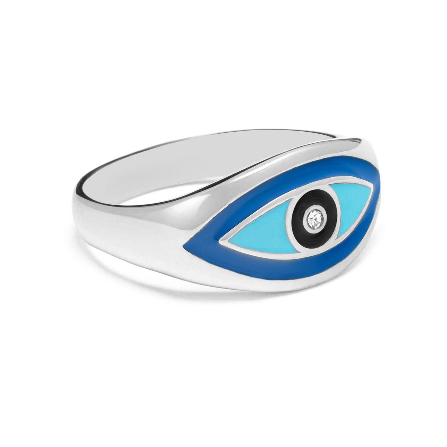 Women's Silver Evil Eye Ring