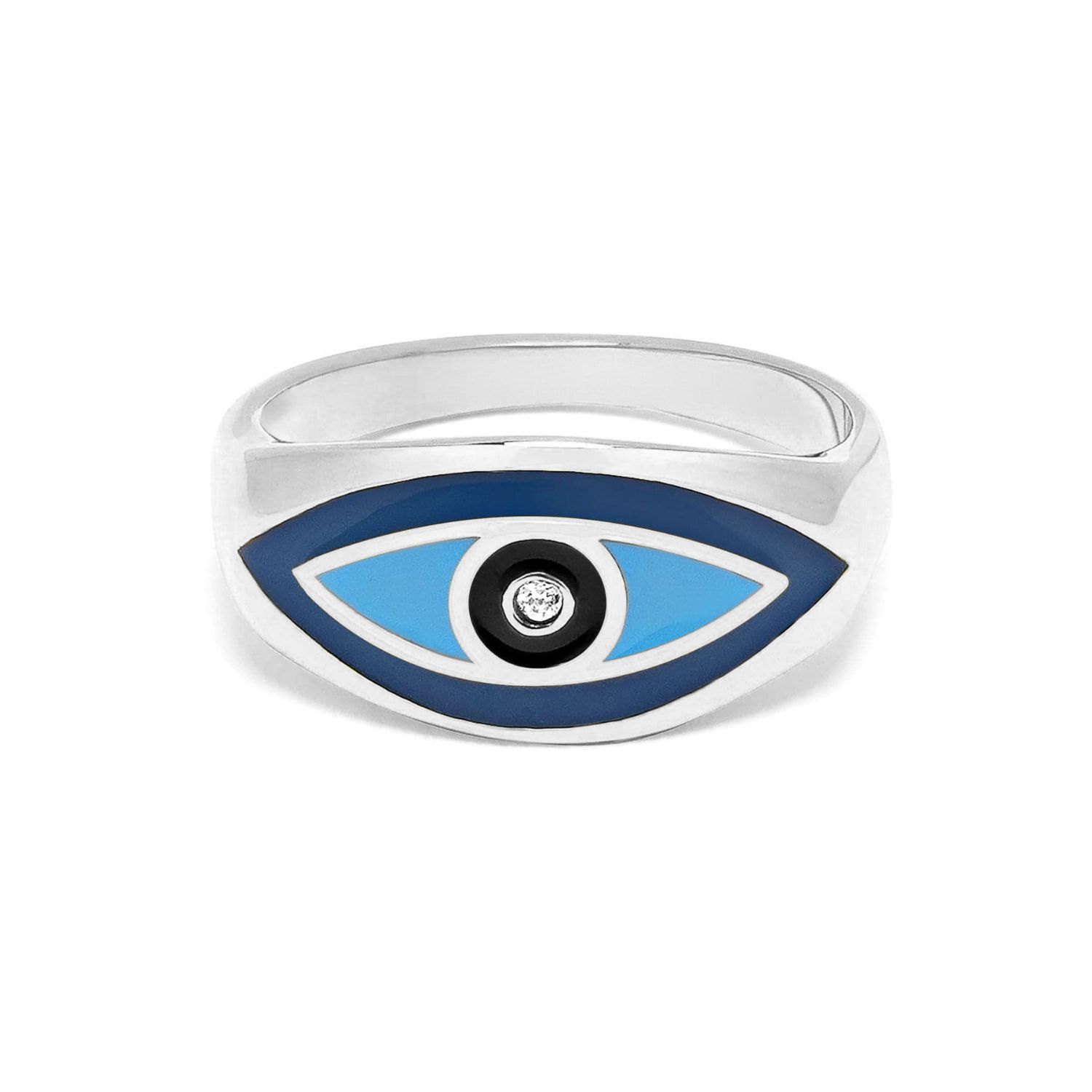 Women's Silver Evil Eye Ring