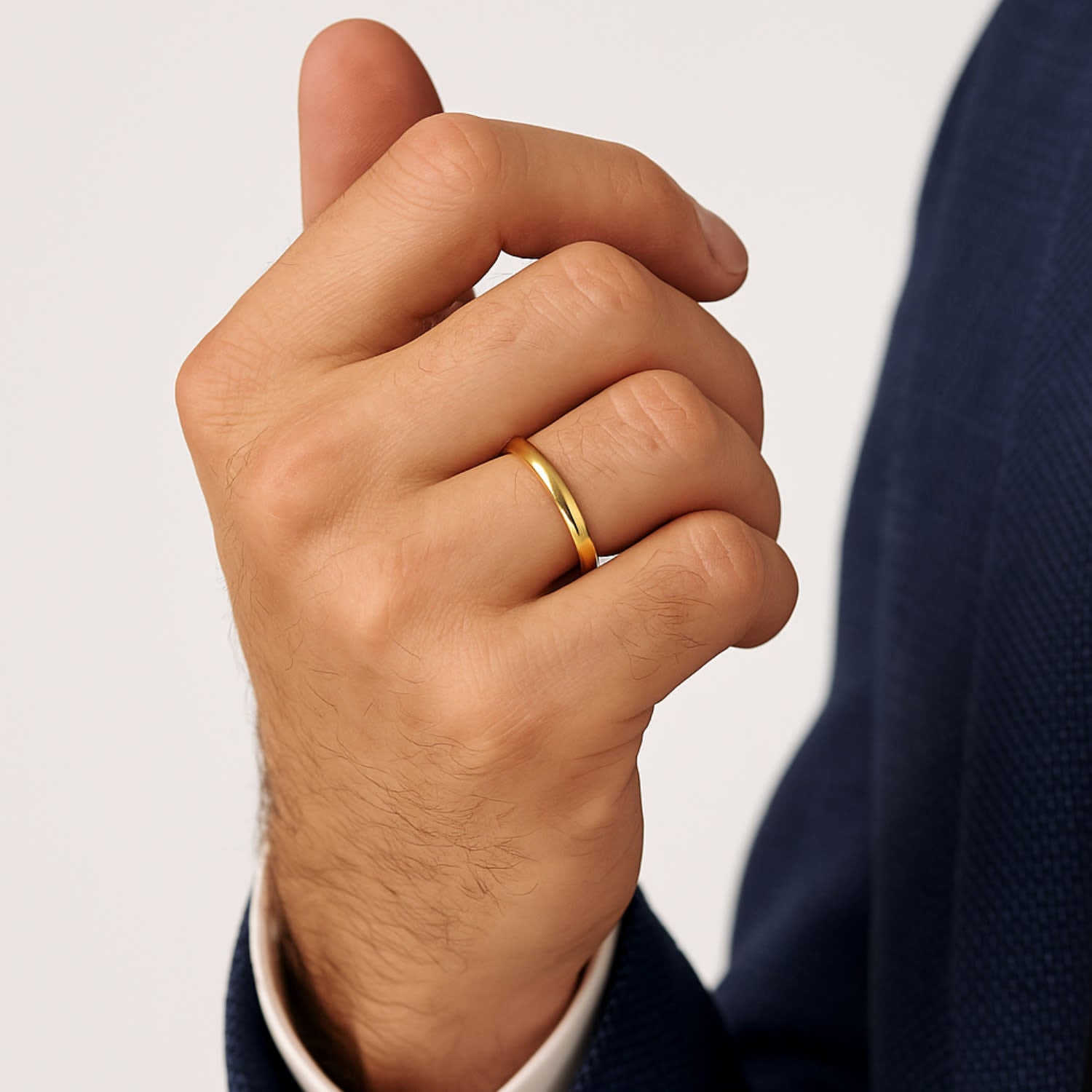 Women’s Smooth Sterling Silver Band With Gold Plating: Elegant Simplicity